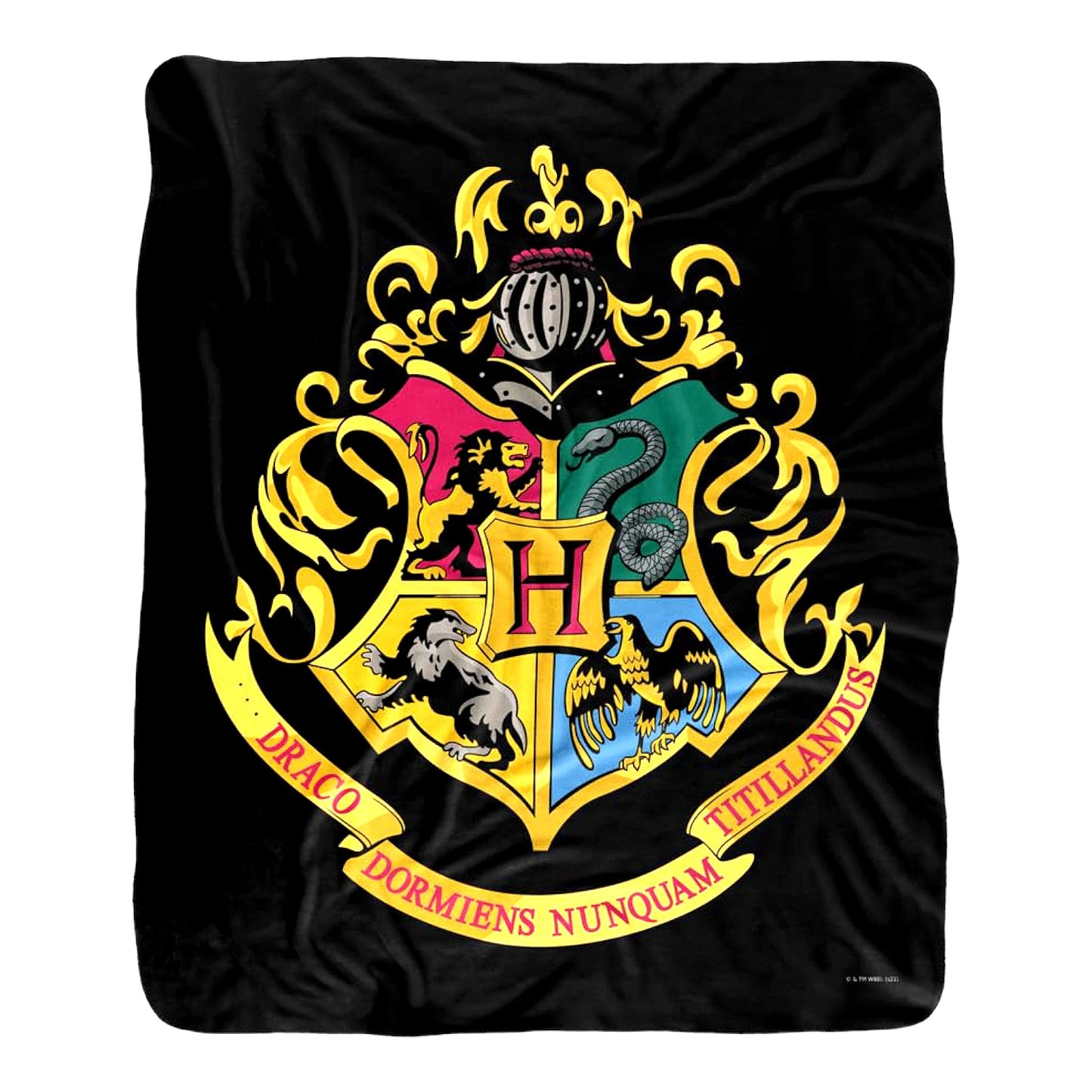 Hogwarts Crest Silky Sherpa Throw - Super Soft Harry Potter Blanket 50"x60"
