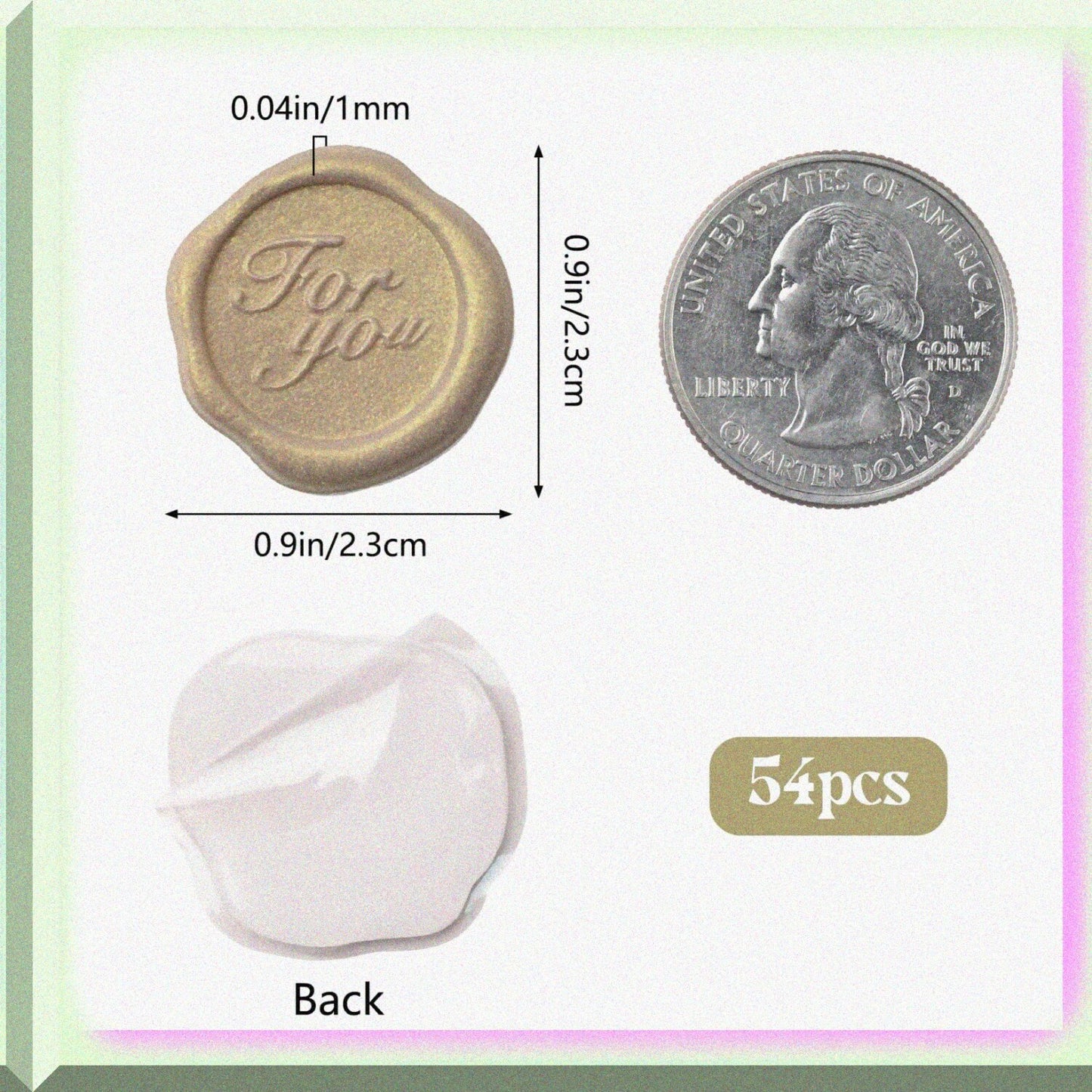 54 Pcs Vintage Self-Adhesive Sealing Stickers