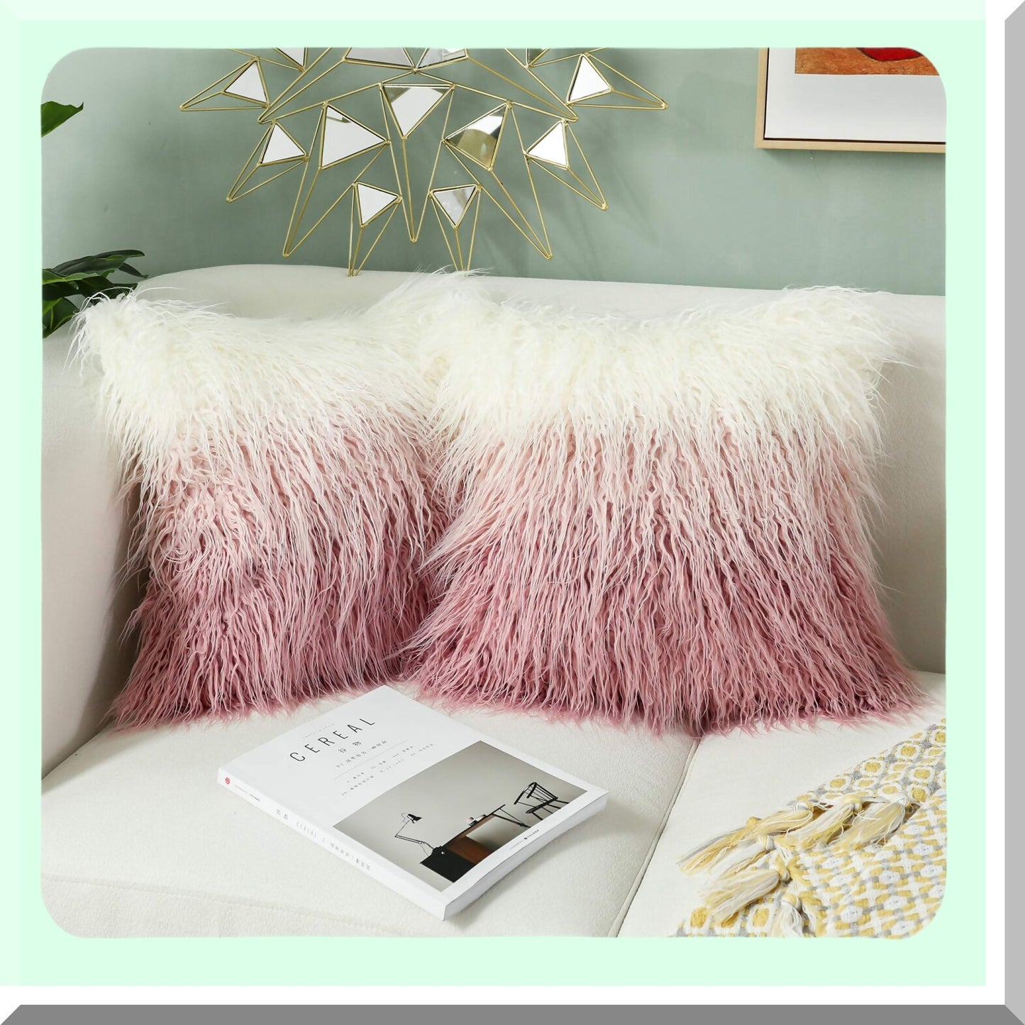 Pink Merino Luxe Gradient Cushion Cover Set - Decorative Throw Pillow Case - New Luxury Series - 18" x 18" - 45cm x 45cm - Set of 2