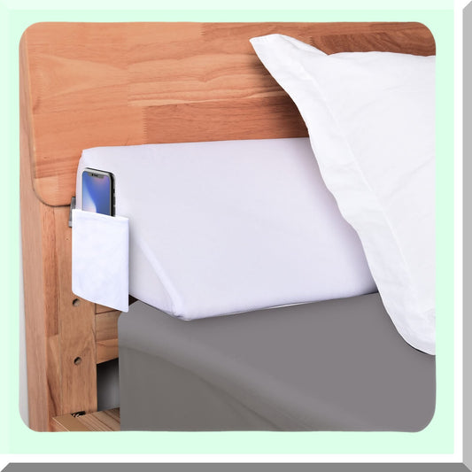 Headboard Wedge Pillow - Mattress Gap Filler - Queen Size - Bed Gap Filler - Arched White - Headboard or Wall - 10"x6"x60" - 0-7" - Supportive Sleep Solution