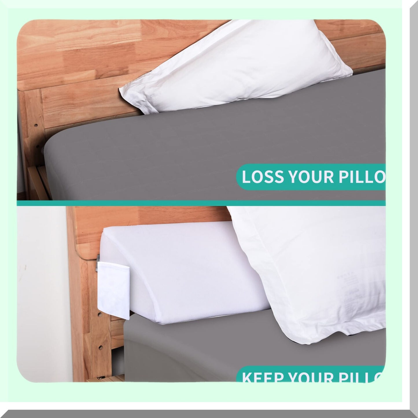 Headboard Wedge Pillow - Mattress Gap Filler - Queen Size - Bed Gap Filler - Arched White - Headboard or Wall - 10"x6"x60" - 0-7" - Supportive Sleep Solution
