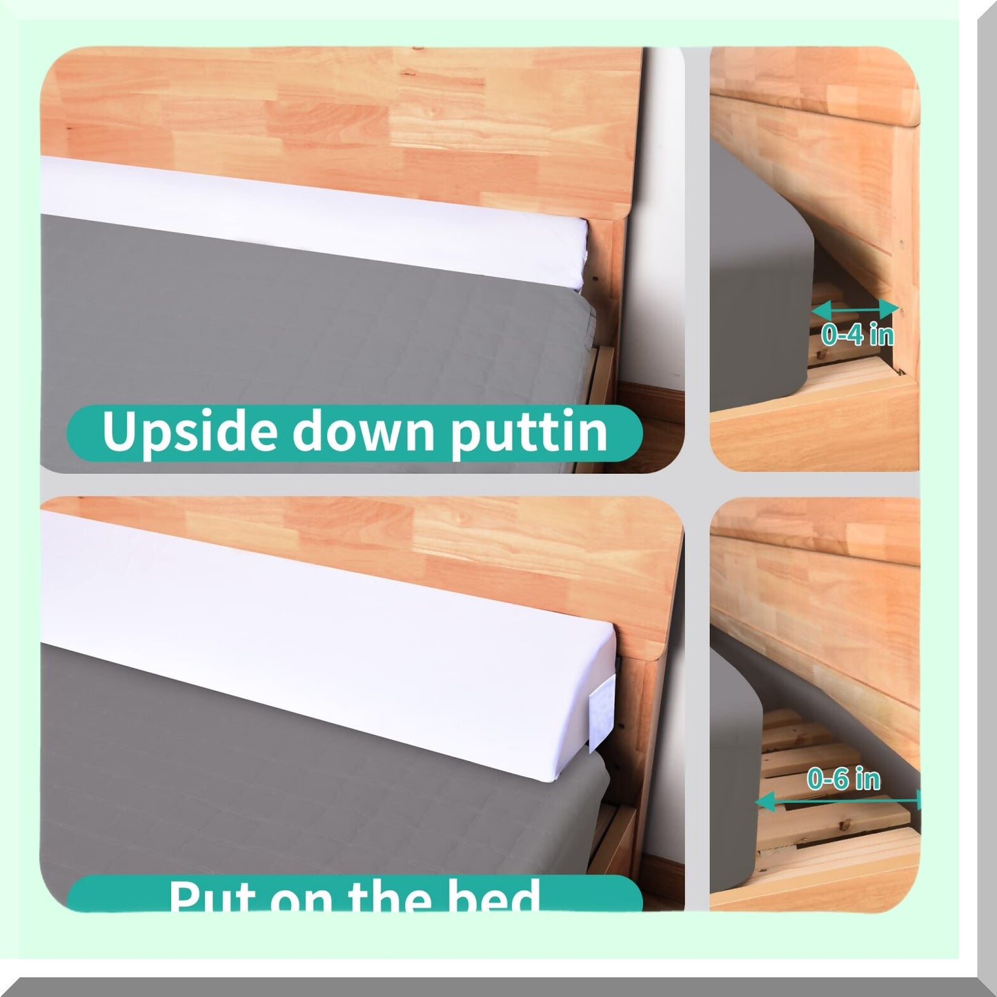 Headboard Wedge Pillow - Mattress Gap Filler - Queen Size - Bed Gap Filler - Arched White - Headboard or Wall - 10"x6"x60" - 0-7" - Supportive Sleep Solution