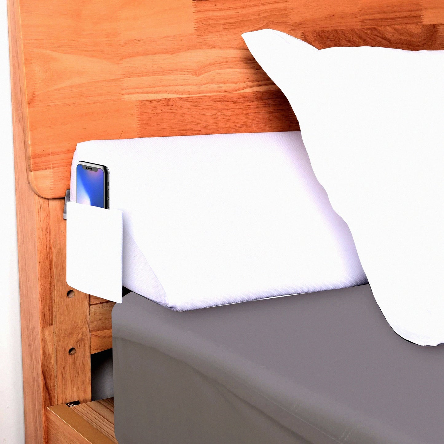 Headboard Wedge Pillow - Mattress Gap Filler - Queen Size - Bed Gap Filler - Arched White - Headboard or Wall - 10"x6"x60" - 0-7" - Supportive Sleep Solution