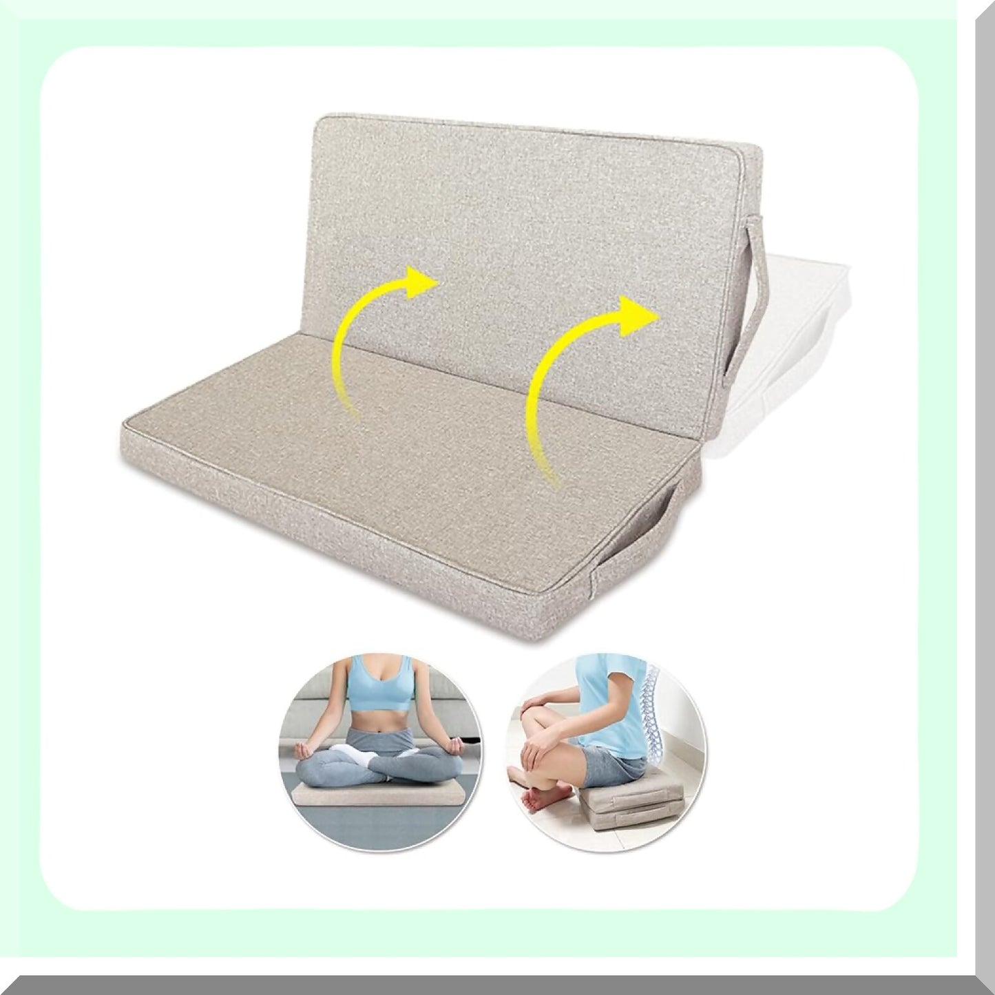 ZenSoul Square Meditation Floor Cushion - Large Yoga Pillow for Adults, Outdoor Seating Mat, Rectangle Sitting Cushion for Floor Meditation.