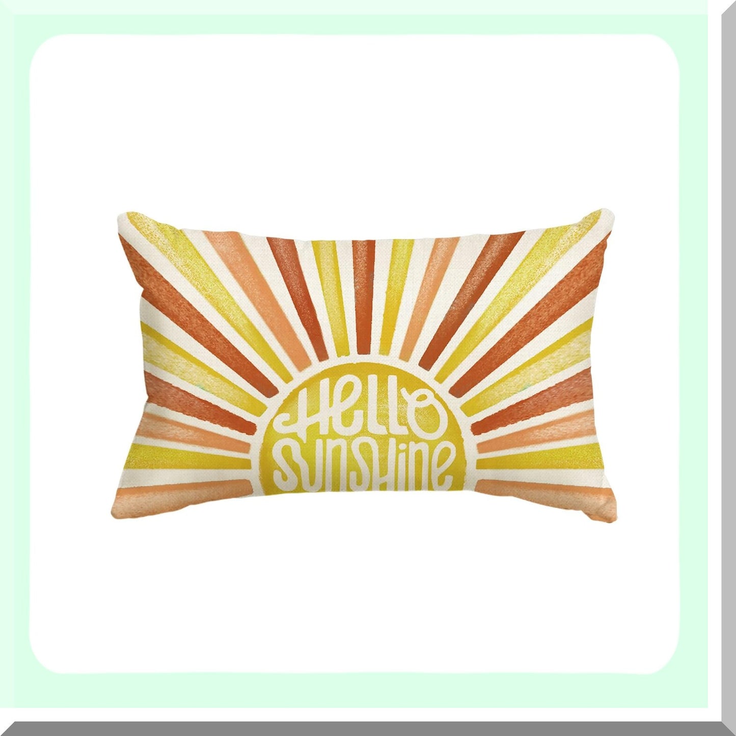 Sunshine Summer Yellow Red Throw Pillow Cover - 12 x 20 Inch Cushion Case for Sofa Couch - Decorative Home Decoration