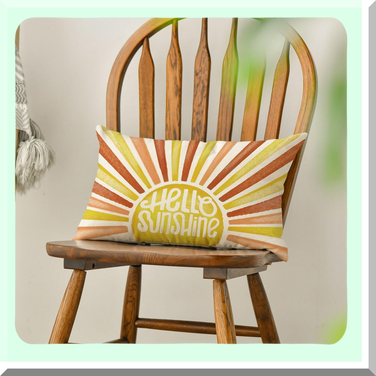 Sunshine Summer Yellow Red Throw Pillow Cover - 12 x 20 Inch Cushion Case for Sofa Couch - Decorative Home Decoration