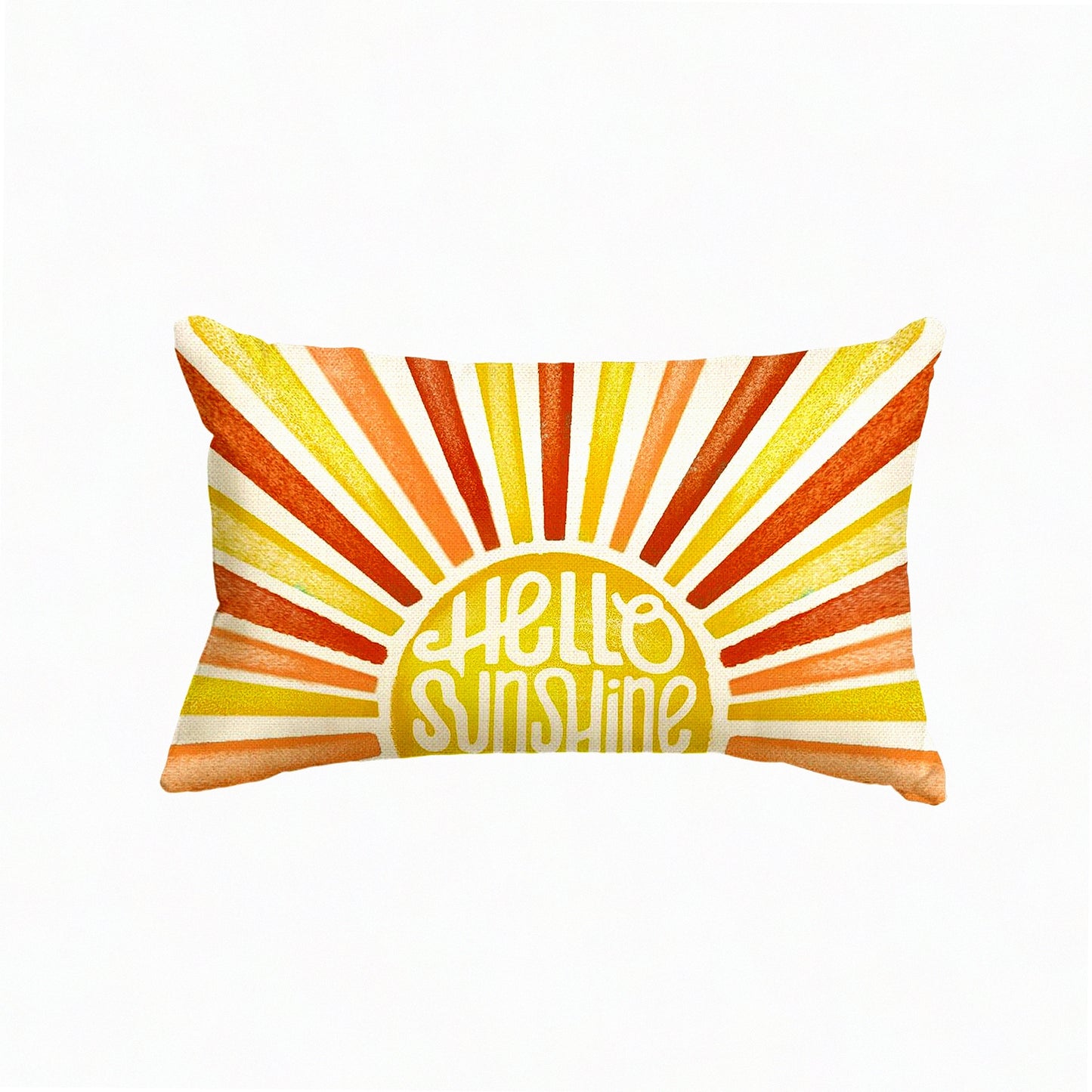 Sunshine Summer Yellow Red Throw Pillow Cover - 12 x 20 Inch Cushion Case for Sofa Couch - Decorative Home Decoration