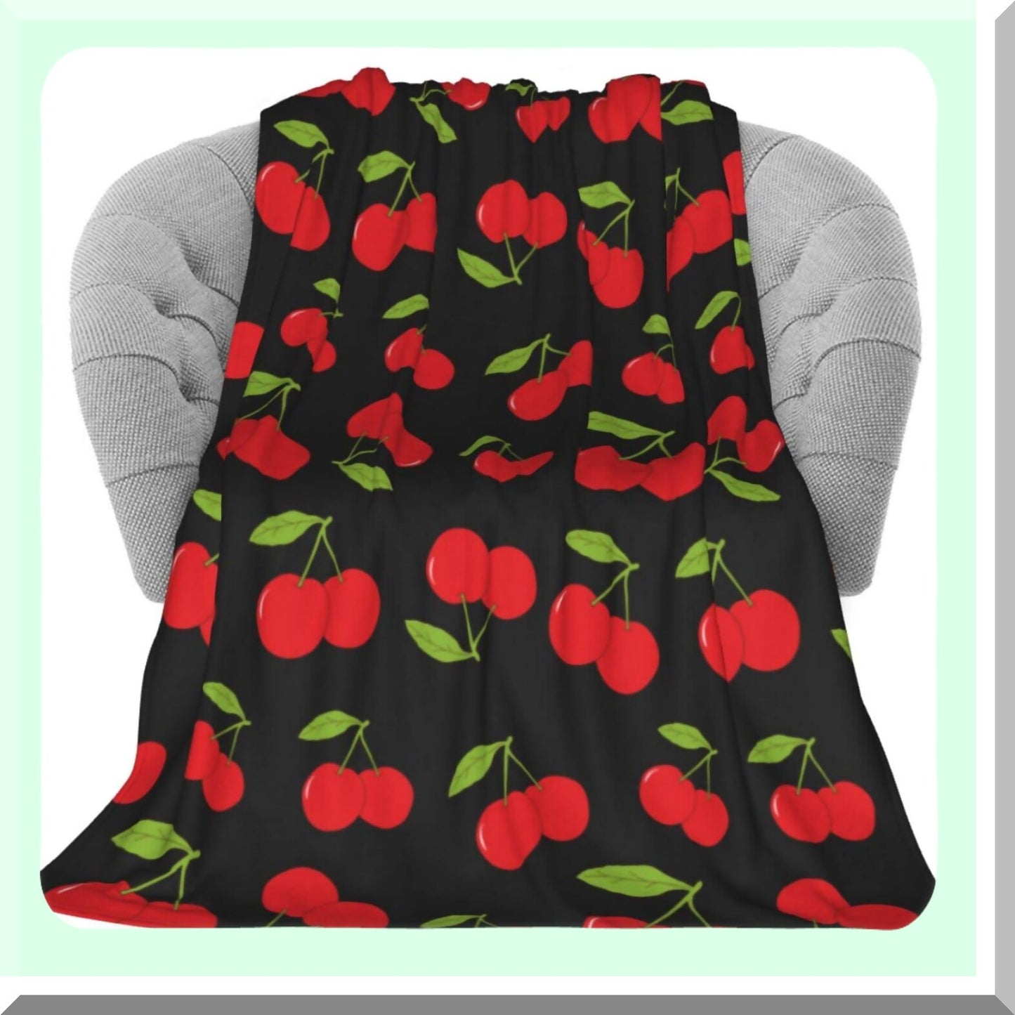 Cherry Bliss Flannel Throw Blanket - Soft, Lightweight, and Cozy 40"x50" Fleece for Living Room, Bedroom, Sofa, or Couch