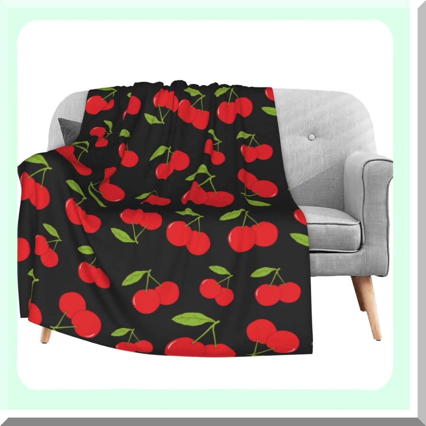 Cherry Bliss Flannel Throw Blanket - Soft, Lightweight, and Cozy 40"x50" Fleece for Living Room, Bedroom, Sofa, or Couch