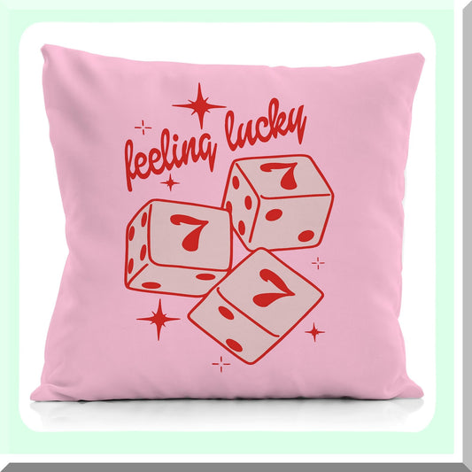 Pink Lucky Charm Cushion Covers - Preppy Dorm Decor 18x18 - Seven Decorative Pillowcase for Sofa Couch - Room Decorations - Feeling Lucky Throw Pillows