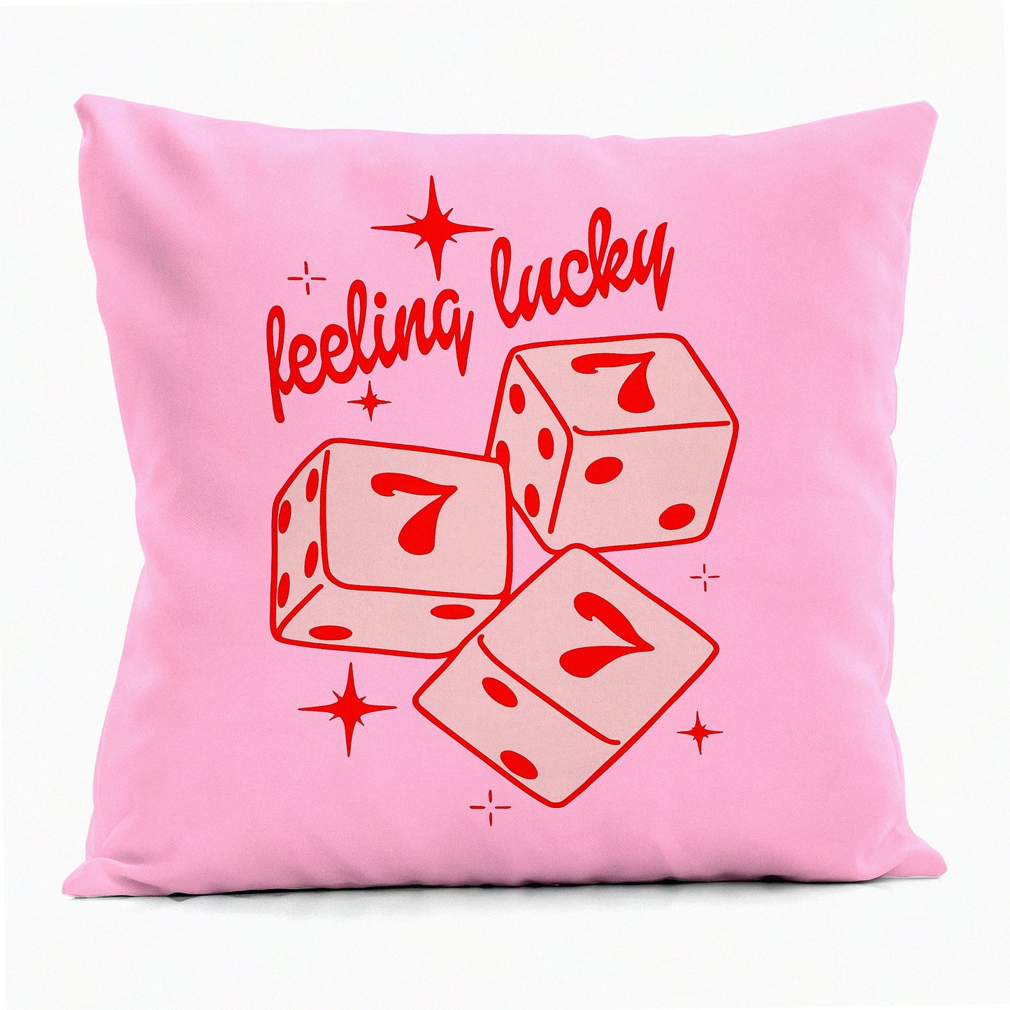 Pink Lucky Charm Cushion Covers - Preppy Dorm Decor 18x18 - Seven Decorative Pillowcase for Sofa Couch - Room Decorations - Feeling Lucky Throw Pillows
