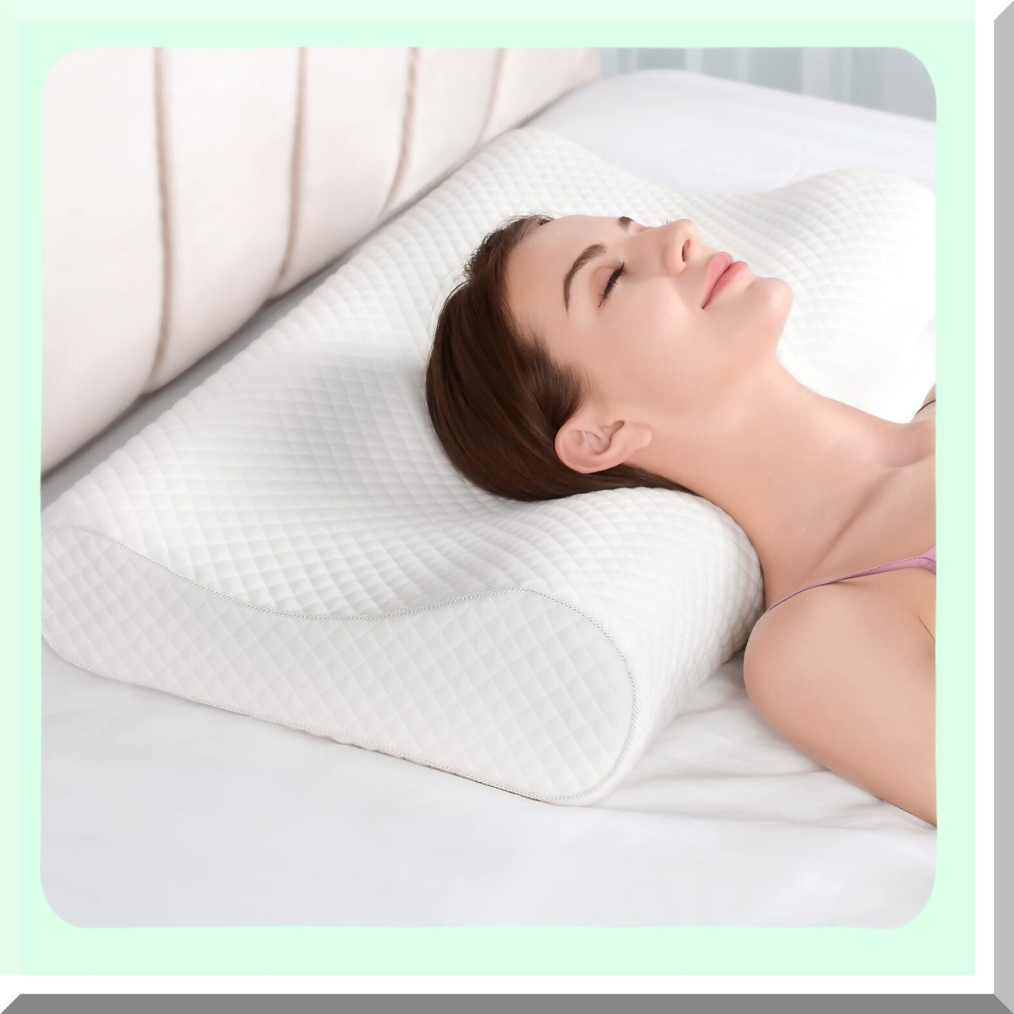 OrthoRest Contour Memory Foam Pillow - Queen Size Firm Cervical Support for Neck Pain Relief. Ideal for Side, Back, and Stomach Sleepers.