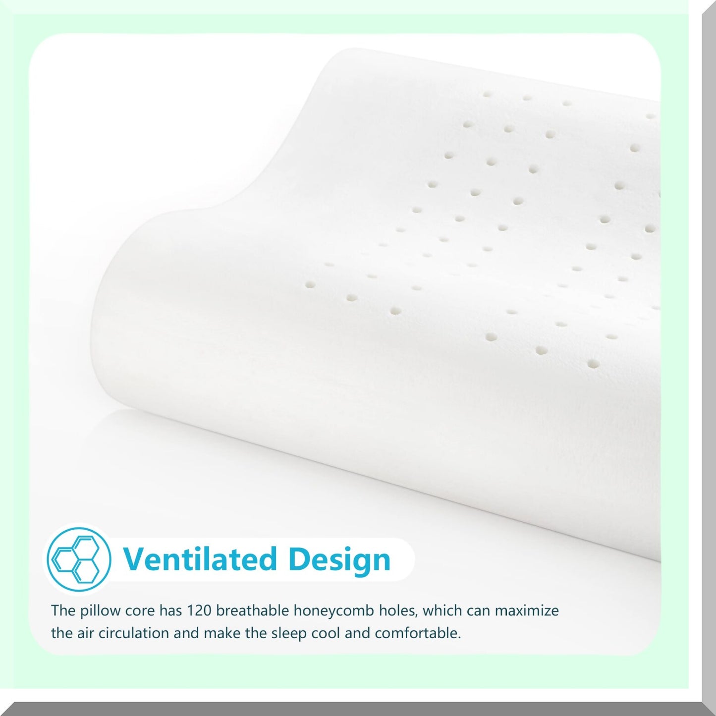 OrthoRest Contour Memory Foam Pillow - Queen Size Firm Cervical Support for Neck Pain Relief. Ideal for Side, Back, and Stomach Sleepers.