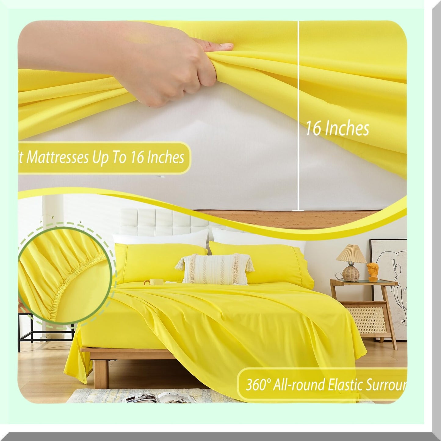 LuxuryCool Queen Sheet Set - Silky Soft Microfiber Bed Sheets for Queen Size Bed with Extra Deep Pocket, Hotel Cooling Bedding, Durable Oeko-Tex Sheets & Pillowcases - 4 Piece Set