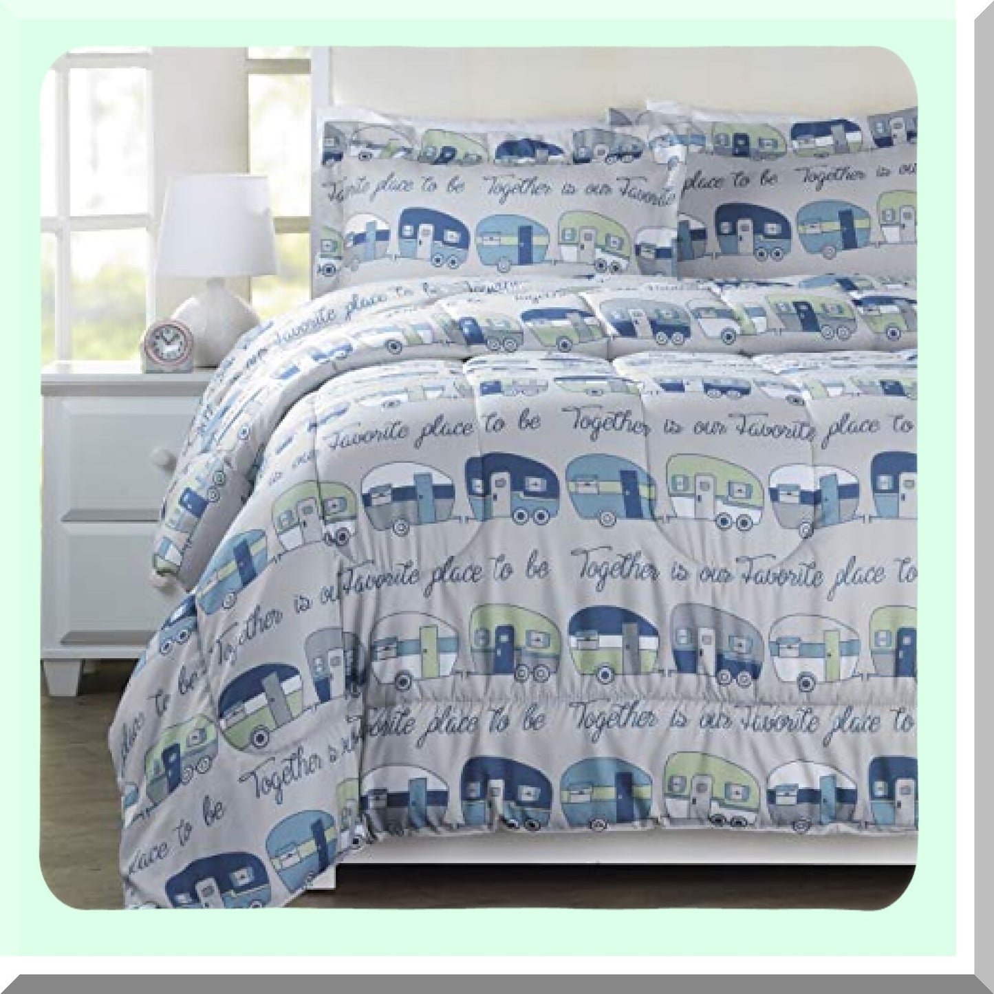 Together Comforter Set - 3 Piece Bedding Set in Blue/Gray - Cozy, Soft, and Stylish - Perfect for Your Favorite Place - Bedroom Decor Upgrade