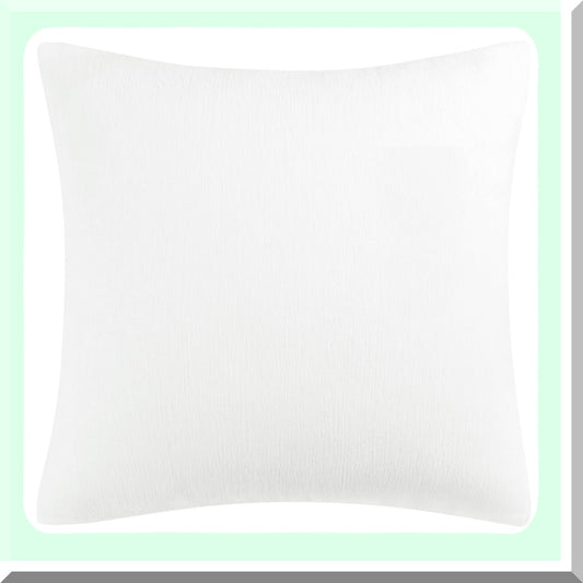 Water Repellent Chenille Throw Pillow Covers - Soft Decorative Cushion Covers for Sofa & Car - Cute Home Pillowcases - 16x16 Inch White Cozy Pillowcase