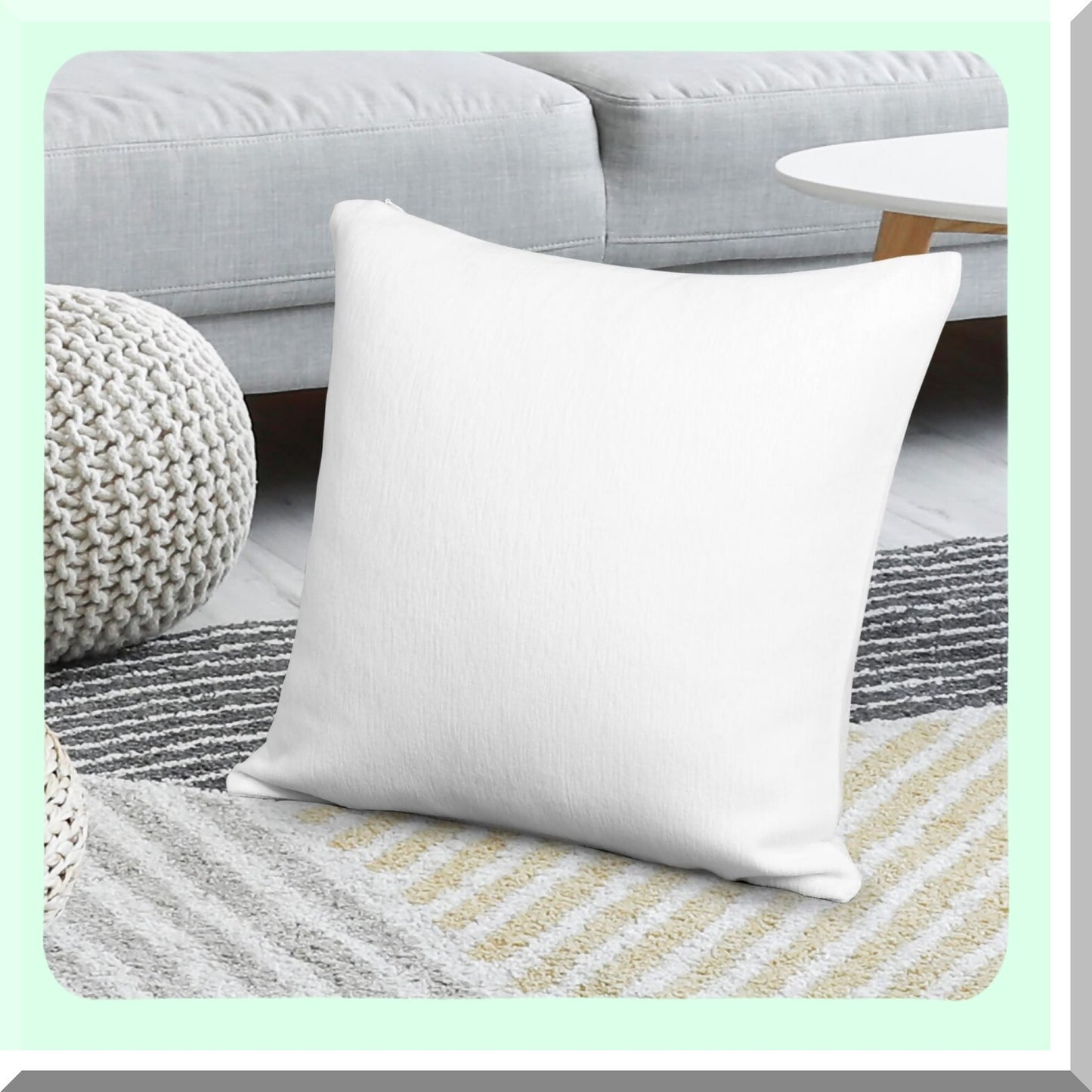 Water Repellent Chenille Throw Pillow Covers - Soft Decorative Cushion Covers for Sofa & Car - Cute Home Pillowcases - 16x16 Inch White Cozy Pillowcase