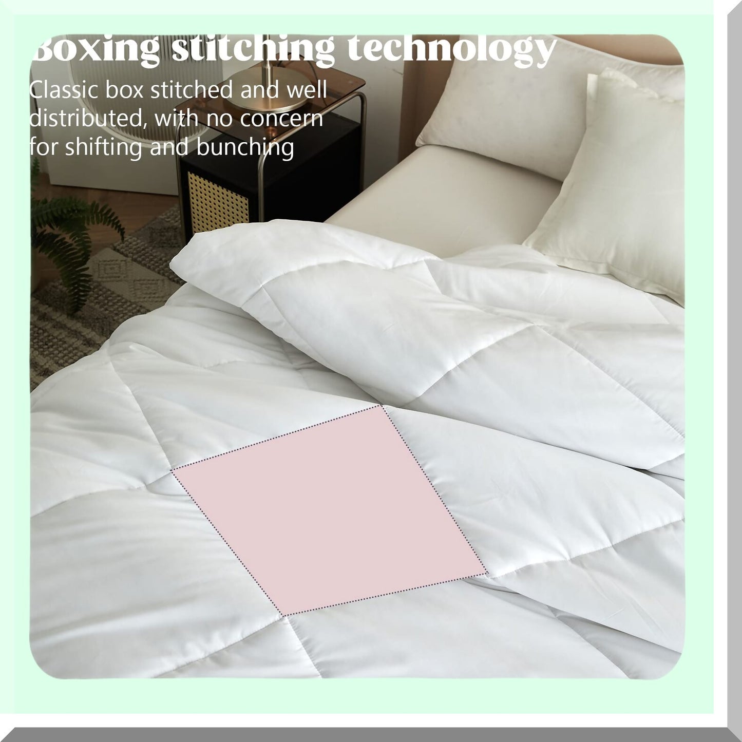 Luxury White Microfiber Queen Comforter - All Seasons Hotel Collection Duvet Insert with Corner Tabs & Box Stitched Fluffy Quilt - 88x92 Inches