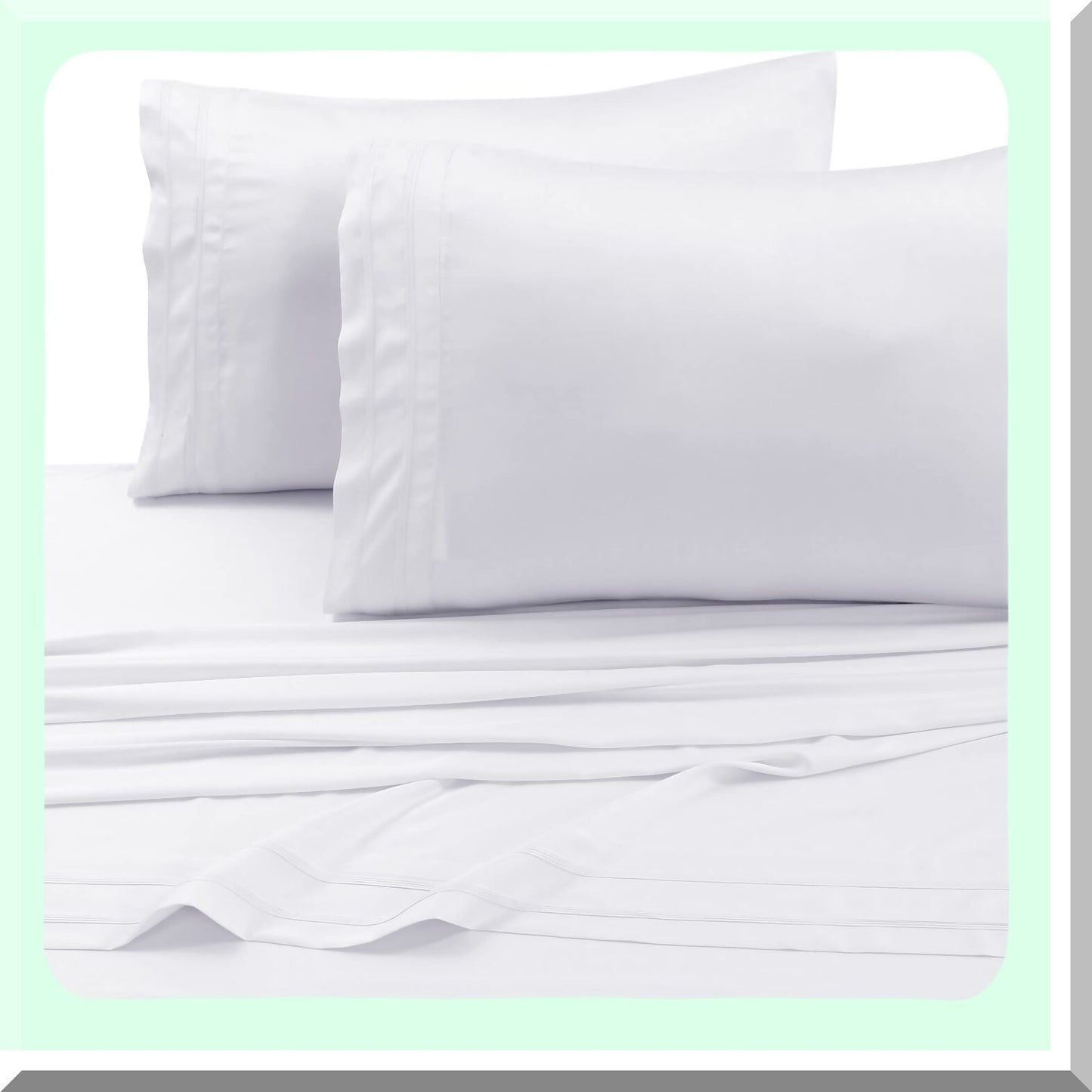 BambooLux 300 Thread Count Rayon Pillow Set - White (Pack of 2) - Hypoallergenic, Cooling, Breathable, Soft, Supportive - Eco-Friendly Fibers