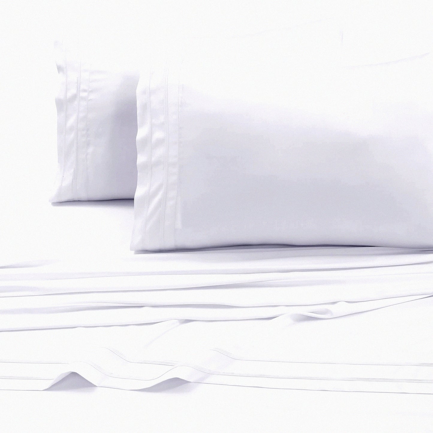 BambooLux 300 Thread Count Rayon Pillow Set - White (Pack of 2) - Hypoallergenic, Cooling, Breathable, Soft, Supportive - Eco-Friendly Fibers