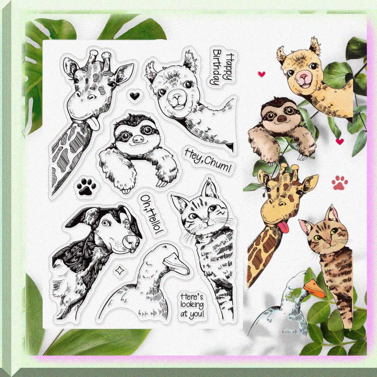 Animal Clear Silicone Stamps Set for Card Making