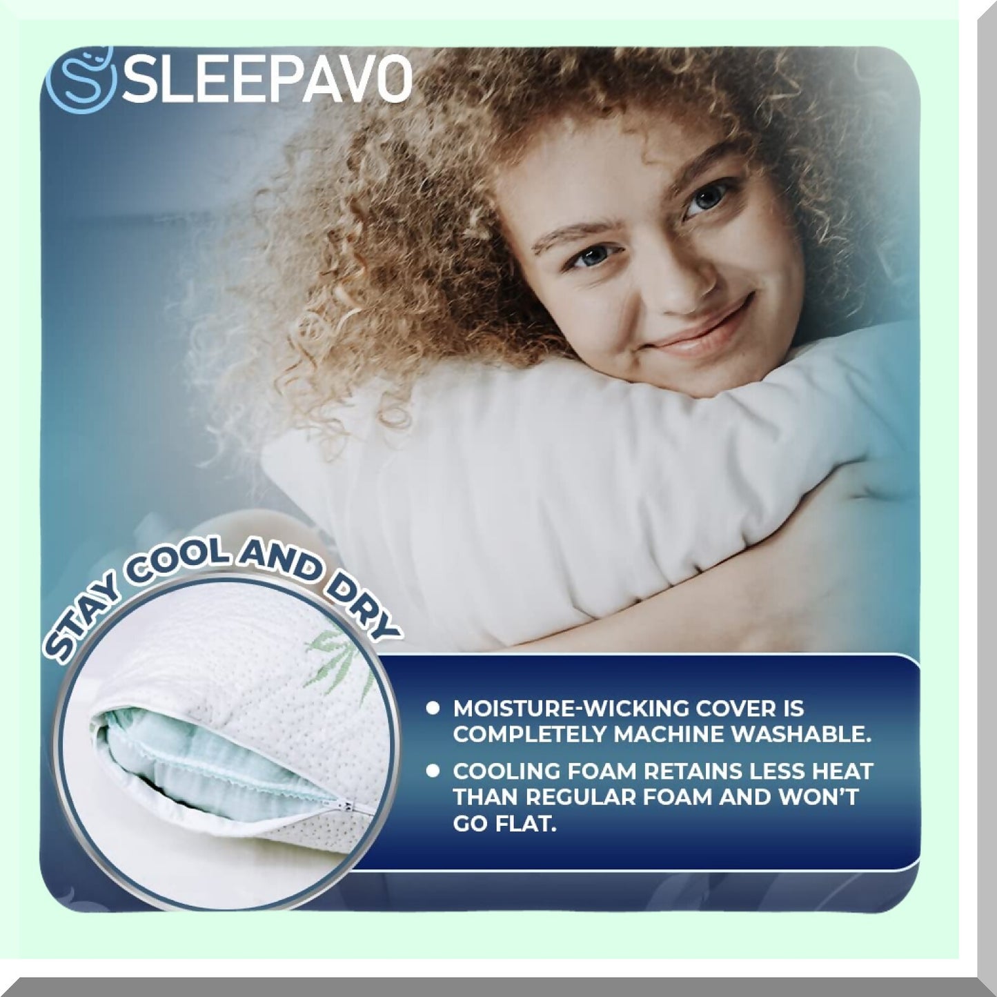 CoolDream Memory Foam Pillow Set - Queen Size 4 Pack | Cooling Bed Pillows for Back, Stomach, Side Sleepers | Firm & Comfy Shredded Memory Foam | Bamboo Derived Rayon | Sleep Better with CoolDream!