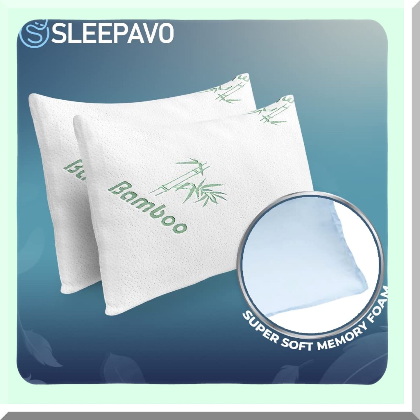 CoolDream Memory Foam Pillow Set - Queen Size 4 Pack | Cooling Bed Pillows for Back, Stomach, Side Sleepers | Firm & Comfy Shredded Memory Foam | Bamboo Derived Rayon | Sleep Better with CoolDream!