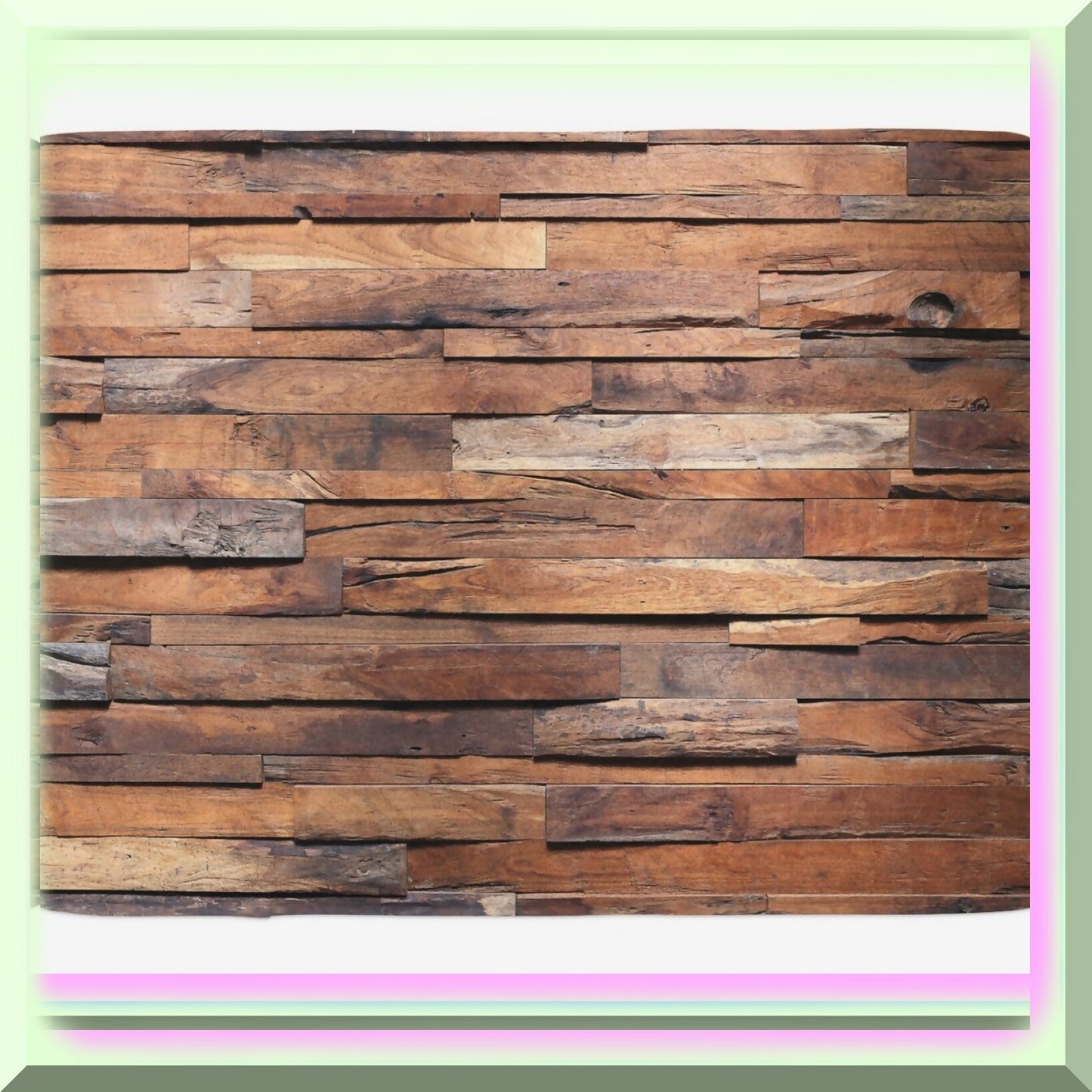 Wooden Print Bath Mat 30.2" x 20" Cinnamon Umber