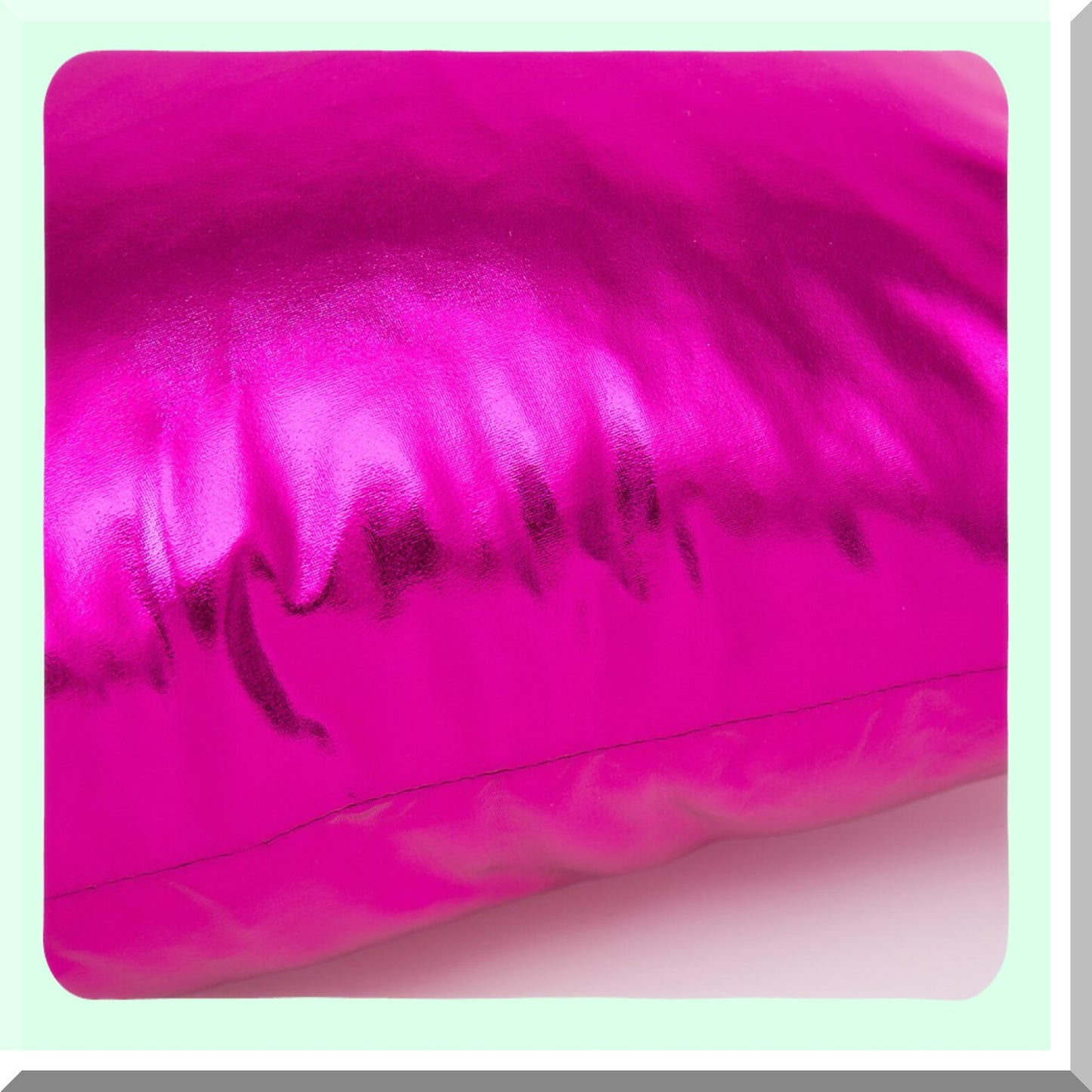 Metallic Leather Party Pillow Covers - Set of 2 Hot Pink Square Throw Pillowcase Cushion Covers for Sofa and Couch - 18 x 18 Inches