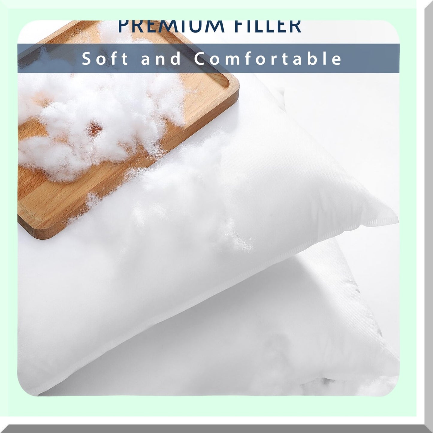 FluffLux 20x20 Pillow Inserts - Set of 2 Decorative Square Throw Pillow Forms for Sofa Bed Couch - Premium Fluffy Sham Stuffer - Indoor Living Room Décor