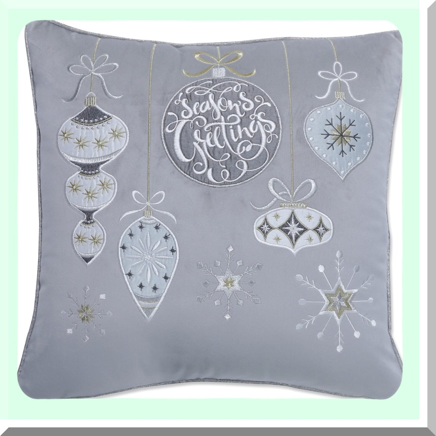 Luxury Velvet Decorative Pillow Cover - Soft Throw Cushion Case for Sofa, Couch, Bed - Elegant Home Decor Accent - 16.5 x 16.5 inches - Grey