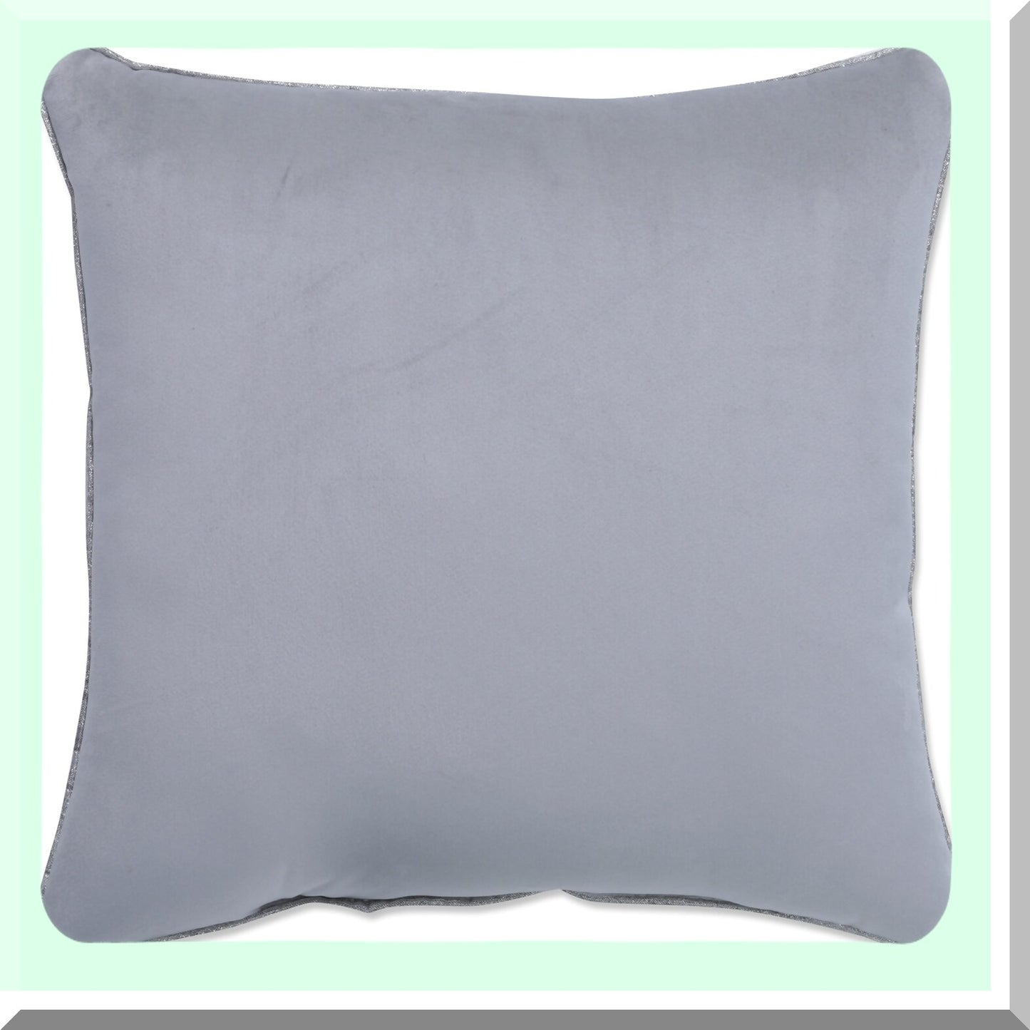 Luxury Velvet Decorative Pillow Cover - Soft Throw Cushion Case for Sofa, Couch, Bed - Elegant Home Decor Accent - 16.5 x 16.5 inches - Grey