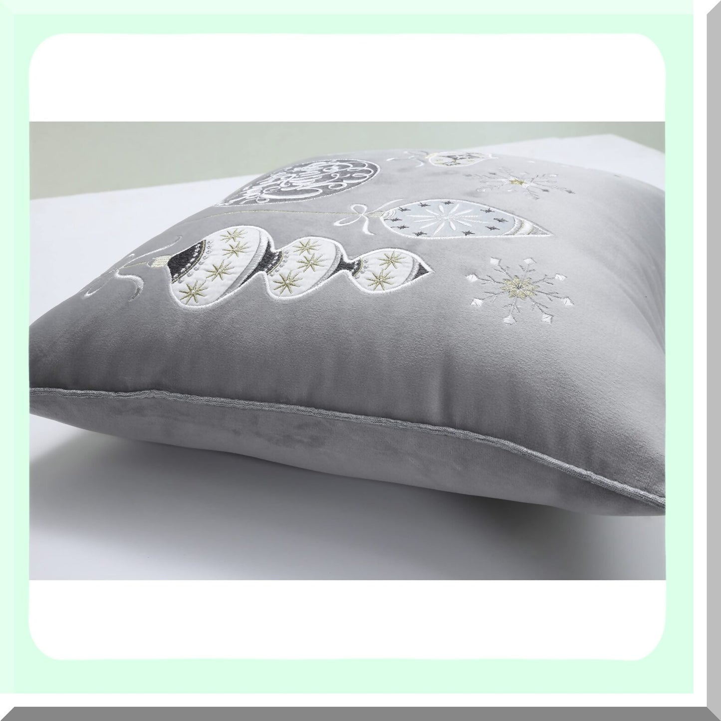 Luxury Velvet Decorative Pillow Cover - Soft Throw Cushion Case for Sofa, Couch, Bed - Elegant Home Decor Accent - 16.5 x 16.5 inches - Grey