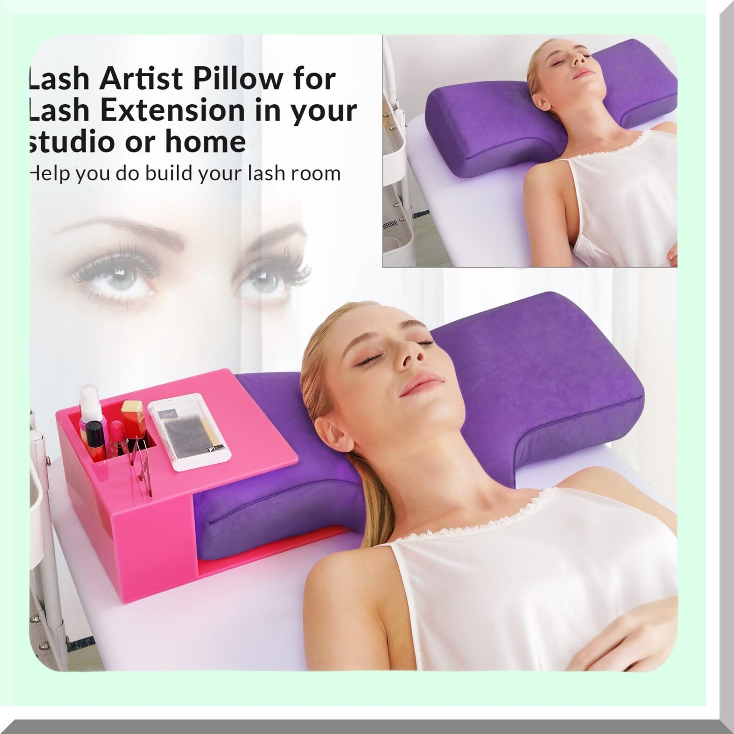 ErgoCurve Lash Extension Pillow - Memory Foam Neck Support for Side and Back Sleeping, Contour Pillow to Improve Cervical Alignment and Reduce Neck Pain