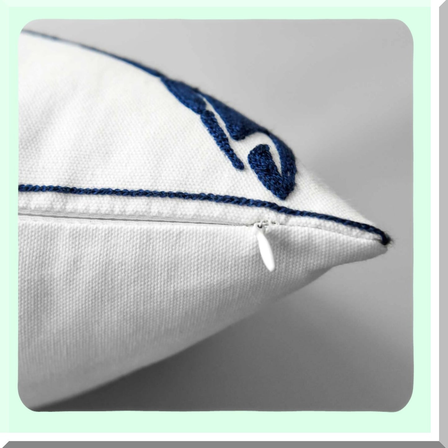 Nautical Octopus Embroidered Pillow Cover - 18 Inch Square Decorative Canvas for Navy Style Decor - Coastal Sea Theme Cushion Case