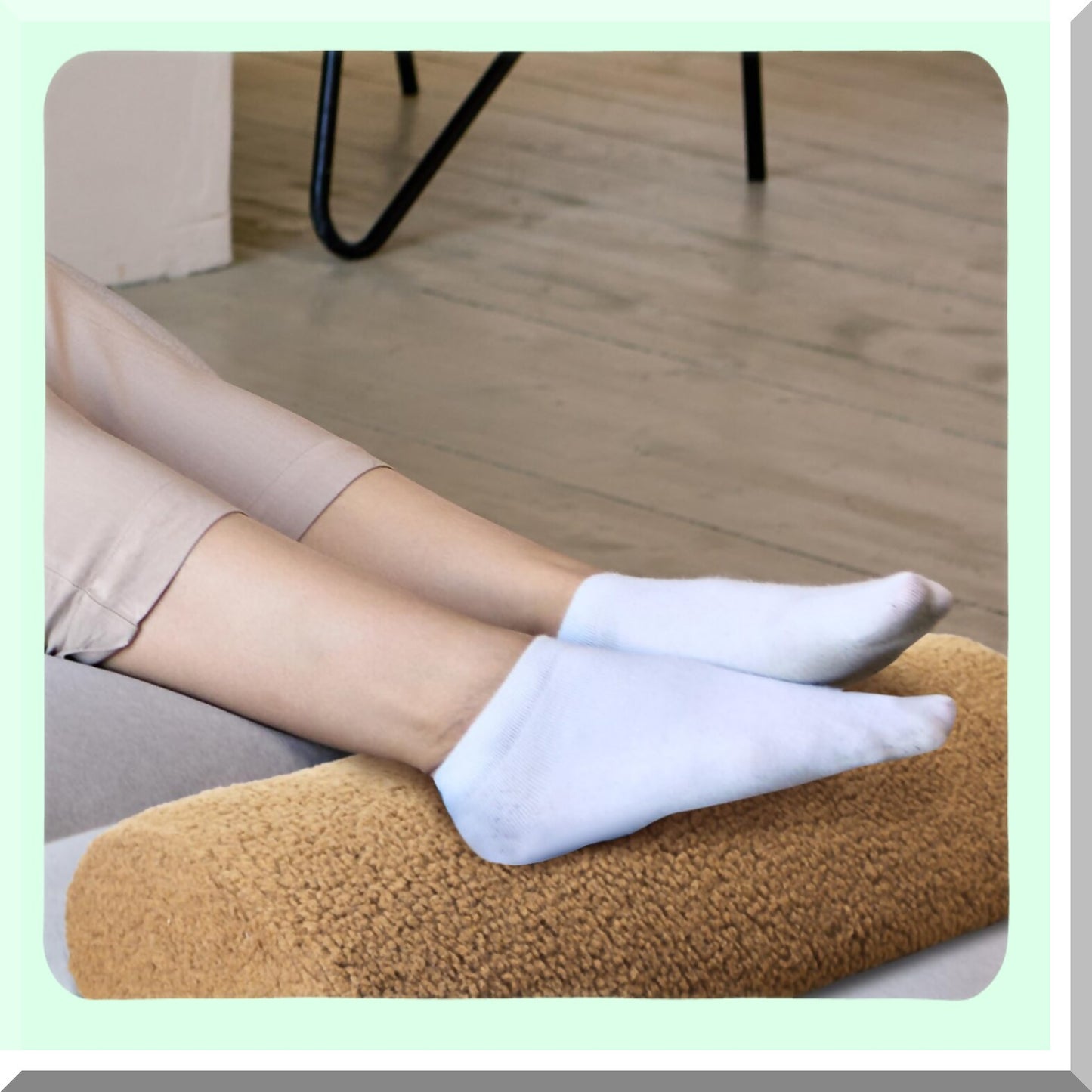 SleepWell Sherpa Leg Pillow - Foam Bolster Half Moon Foot Pillow for Ultimate Comfort & Support. Multi Purpose Recliner Leg Rest Cushion with Back Lumbar Support. Perfect for Bed, Chair, Sofa.