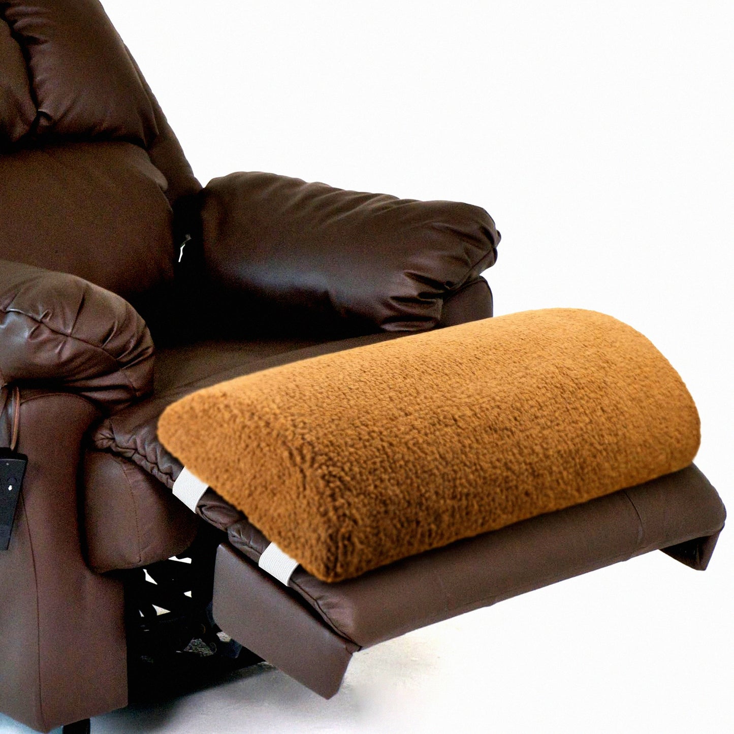 SleepWell Sherpa Leg Pillow - Foam Bolster Half Moon Foot Pillow for Ultimate Comfort & Support. Multi Purpose Recliner Leg Rest Cushion with Back Lumbar Support. Perfect for Bed, Chair, Sofa.