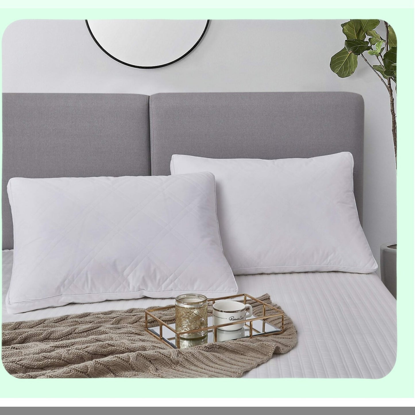 Luxury DreamCloud White Goose Down Pillows - Set of 2 | 233 Thread Count Quilted Pillows for Ultimate Comfort and Support | Hypoallergenic and Breathable Pillows for a Restful Sleep Experience