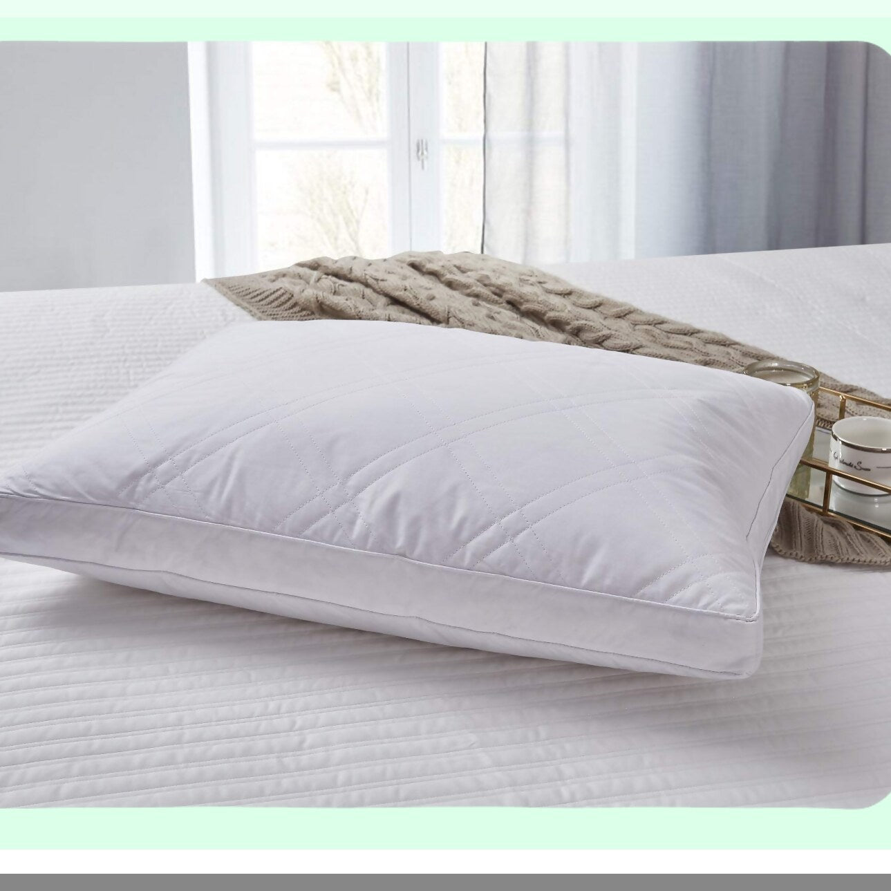 Luxury DreamCloud White Goose Down Pillows - Set of 2 | 233 Thread Count Quilted Pillows for Ultimate Comfort and Support | Hypoallergenic and Breathable Pillows for a Restful Sleep Experience