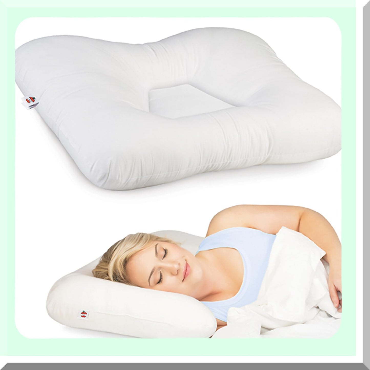 OrthoRelief Cervical Support Pillow - Ergonomic Orthopedic Contour for Neck, Shoulder, and Back Pain Relief. Firm Full Size for Back and Side Sleepers. Made in USA.