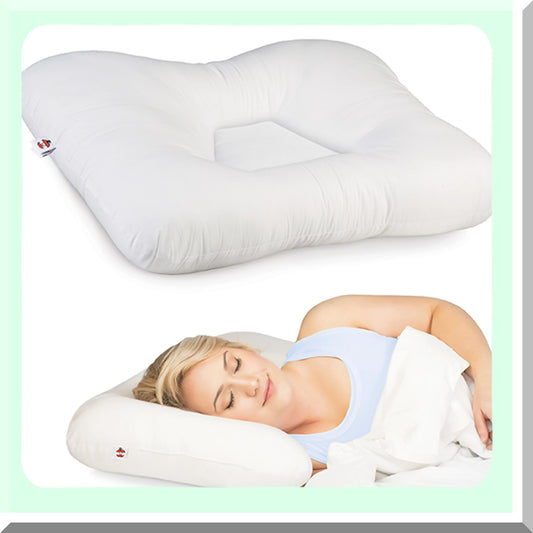 OrthoRelief Cervical Support Pillow - Ergonomic Orthopedic Contour for Neck, Shoulder, and Back Pain Relief. Firm Full Size for Back and Side Sleepers. Made in USA.