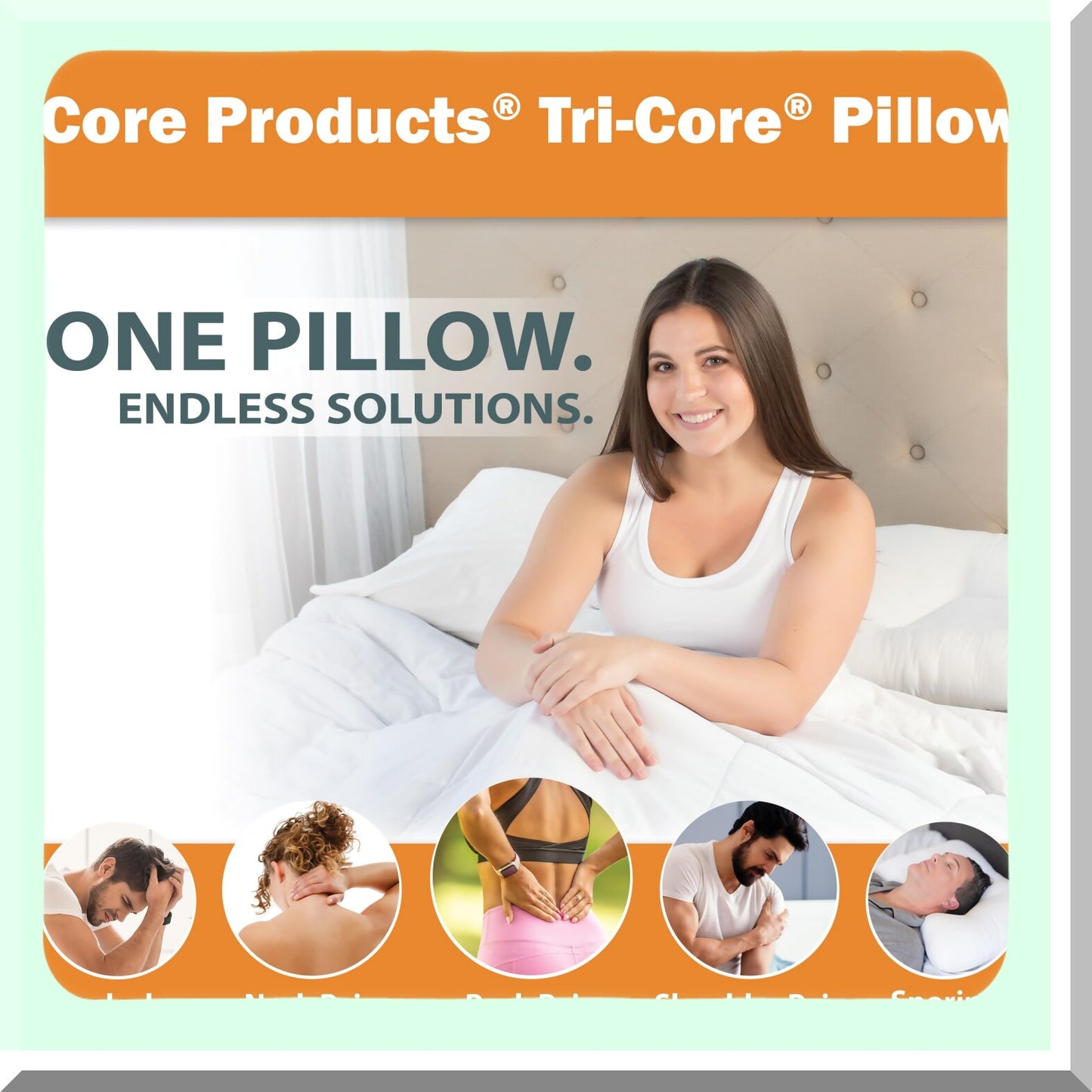 OrthoRelief Cervical Support Pillow - Ergonomic Orthopedic Contour for Neck, Shoulder, and Back Pain Relief. Firm Full Size for Back and Side Sleepers. Made in USA.