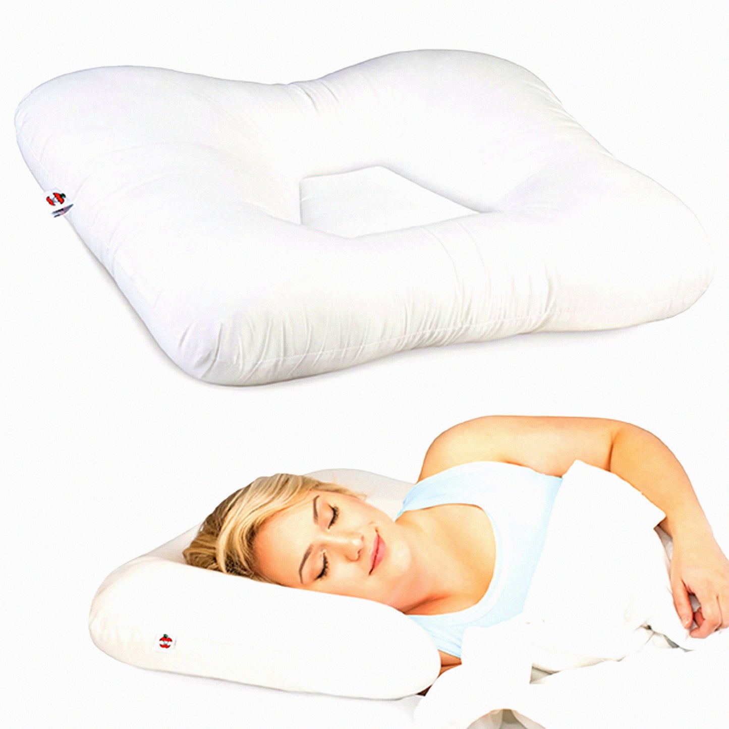 OrthoRelief Cervical Support Pillow - Ergonomic Orthopedic Contour for Neck, Shoulder, and Back Pain Relief. Firm Full Size for Back and Side Sleepers. Made in USA.