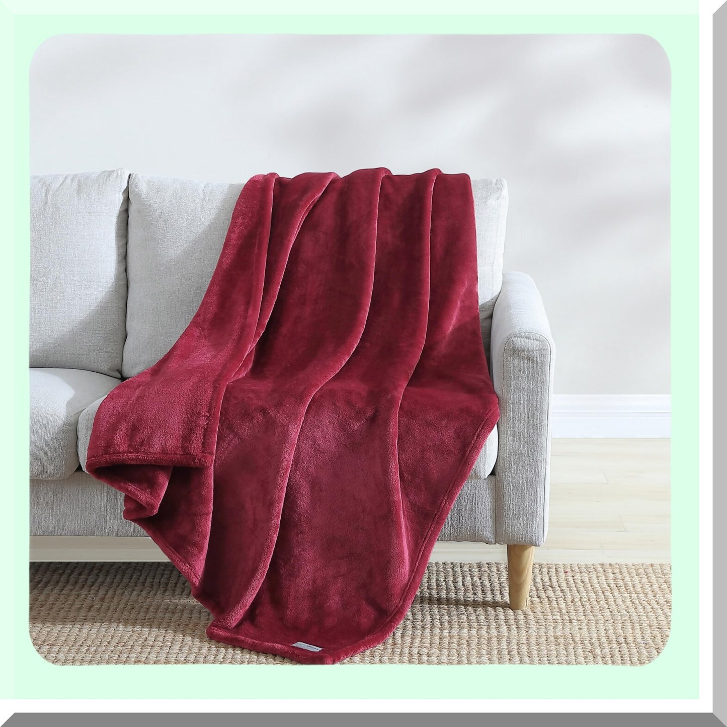 CozyLux Ultra Soft Plush Throw Blanket - All Season Bedding, Solid Red, 50x60