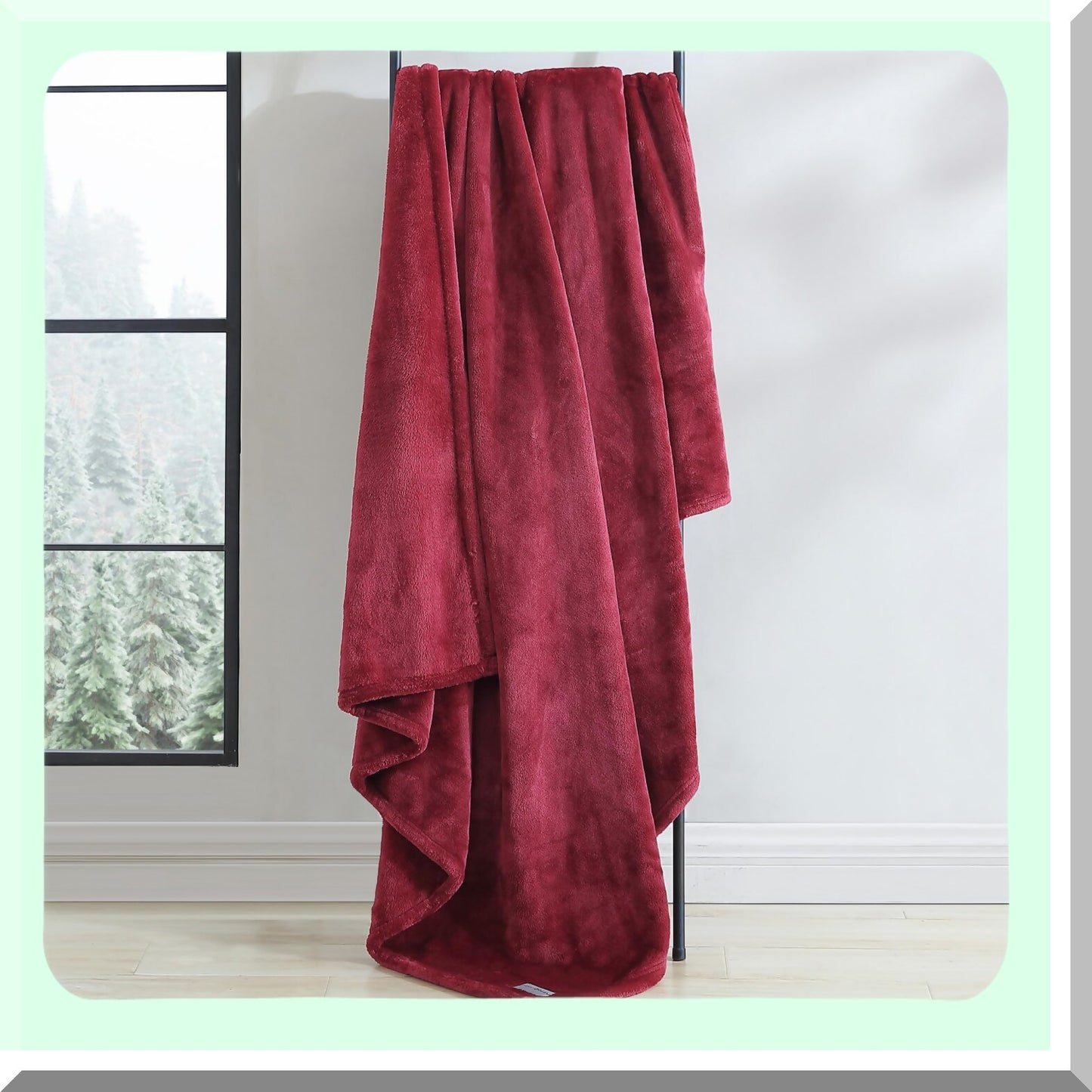 CozyLux Ultra Soft Plush Throw Blanket - All Season Bedding, Solid Red, 50x60