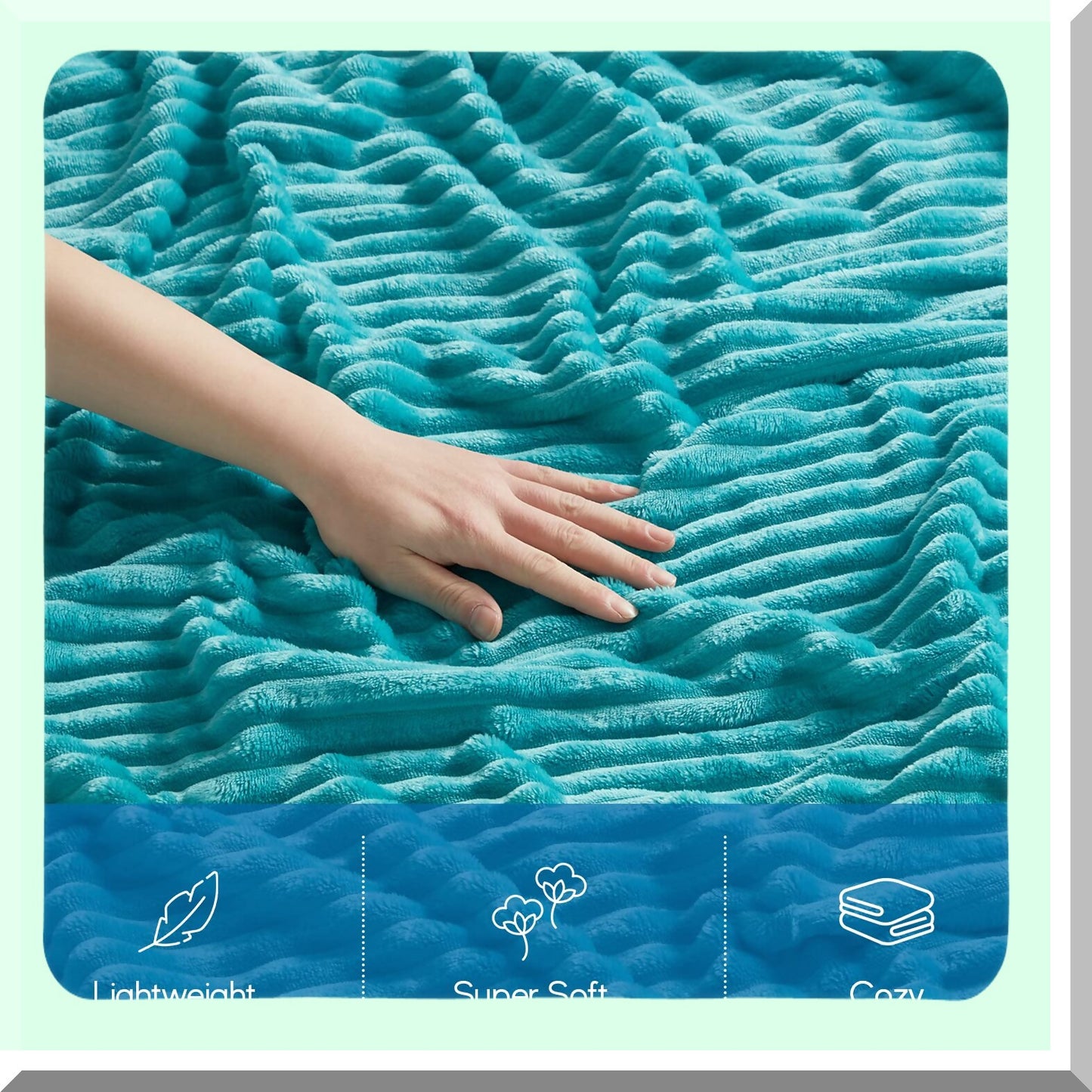 UltraCozy Teal Fleece Blanket - Warm, Lightweight, Plush, and Fuzzy Bed Blanket, 108 x 90 Inches