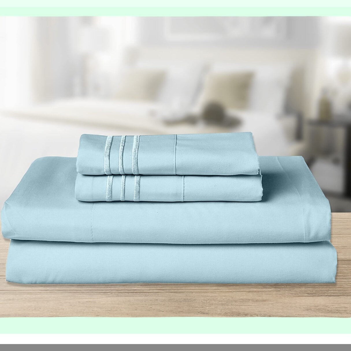 AquaLux Deep Pocket Smart Sheet Set - 1500 Thread Count Microfiber - Wrinkle & Fade Resistant - Side Storage Pockets - Silky Soft Queen Size