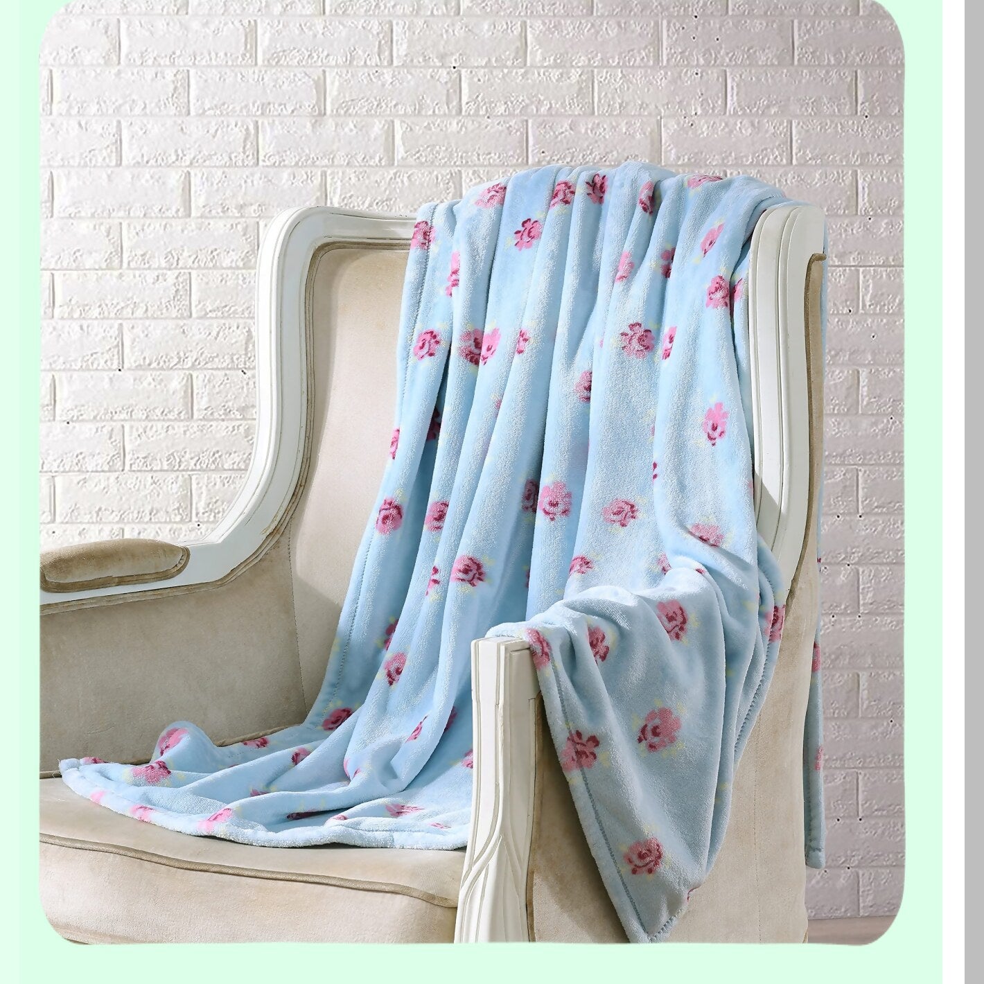 CozyVintage Aqua Plush Throw Blanket - Super Soft Bedding for Home Decor