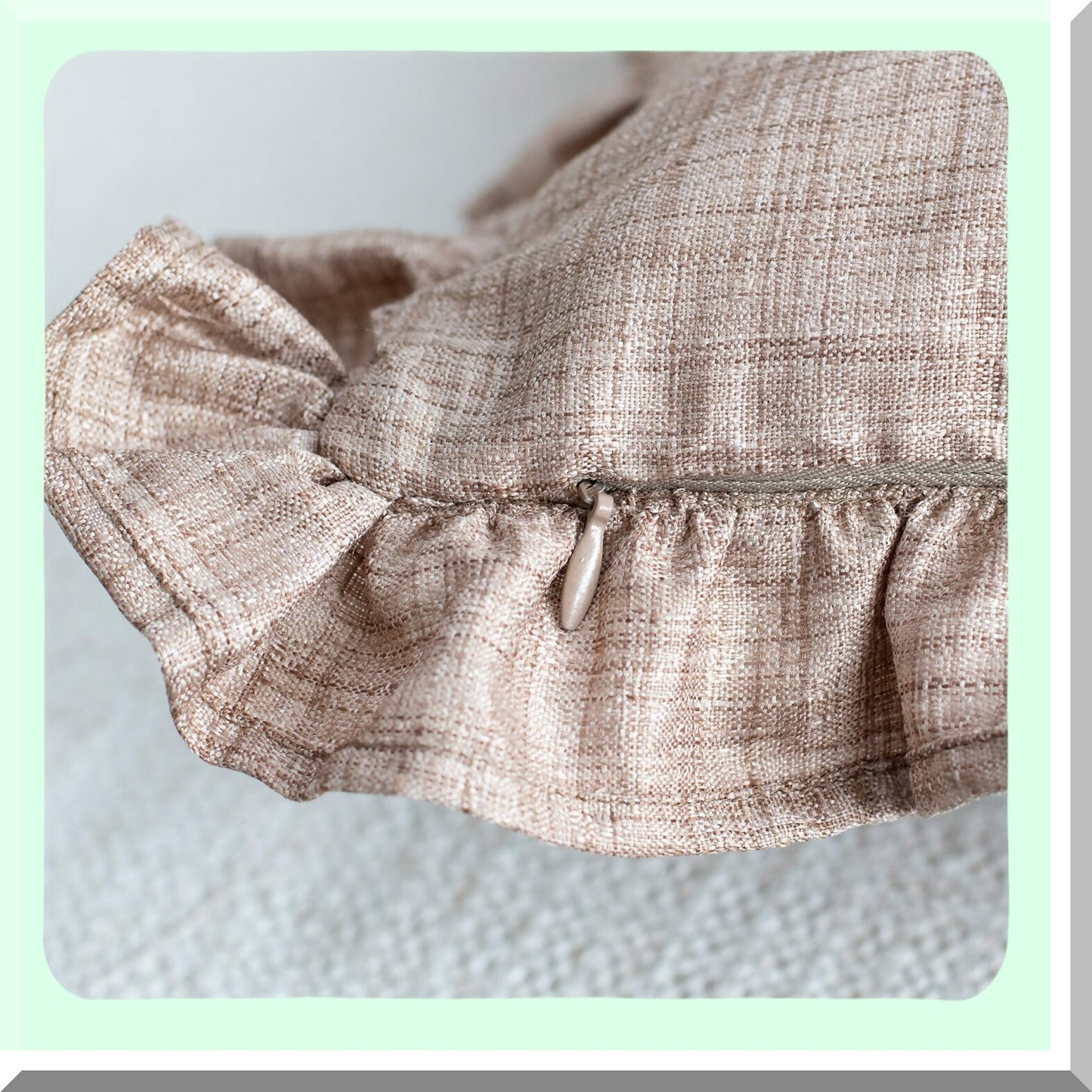 Euro Frills Decorative Cushion Covers - Pack of 2 | Oatmeal Throw Pillow Cover for Couch, Sofa, Bedroom, Living Room - 26x26 inch Washable Sham