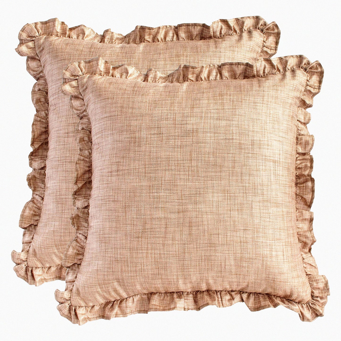 Euro Frills Decorative Cushion Covers - Pack of 2 | Oatmeal Throw Pillow Cover for Couch, Sofa, Bedroom, Living Room - 26x26 inch Washable Sham